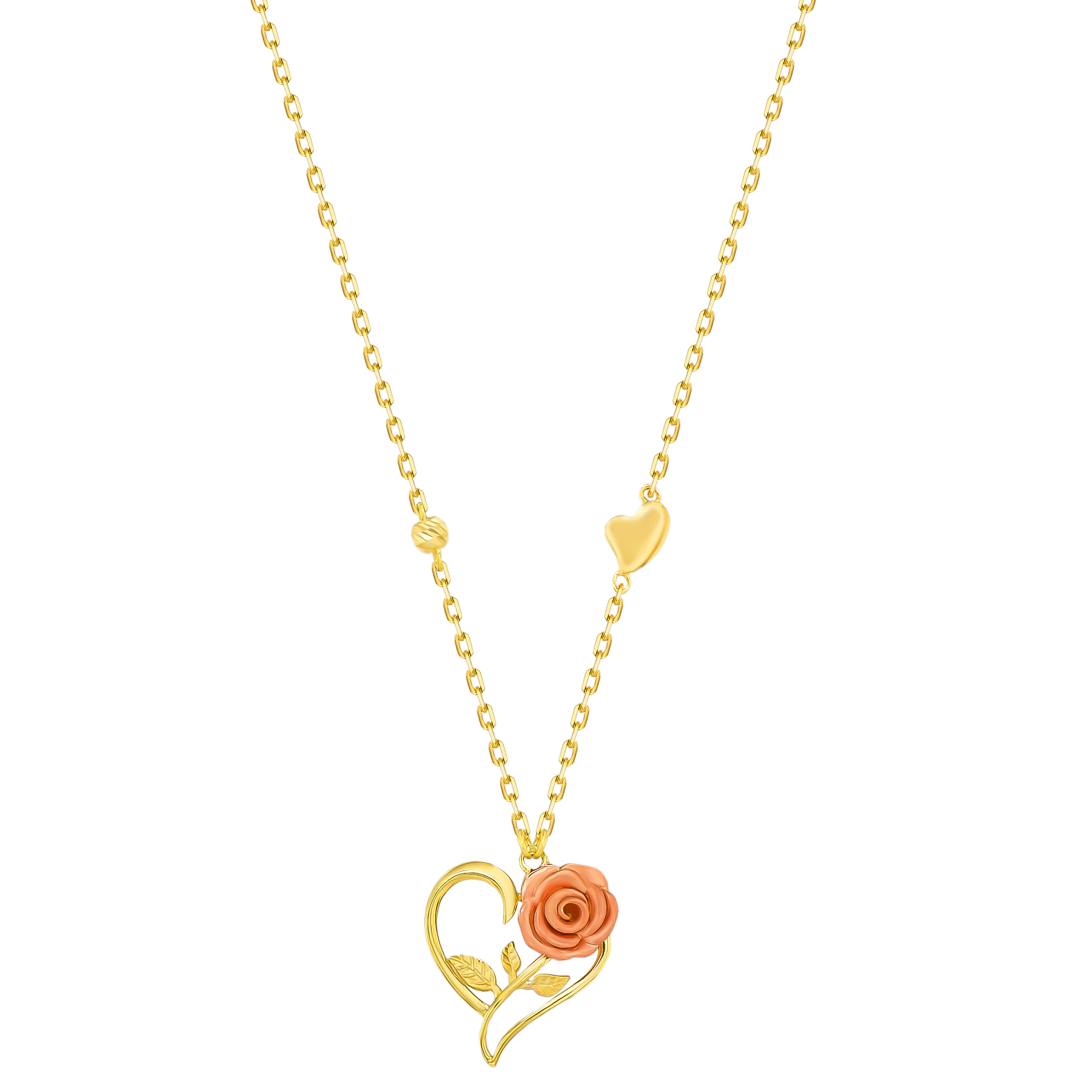 Lanature Rose 18k Yellow And Rose Gold Necklace