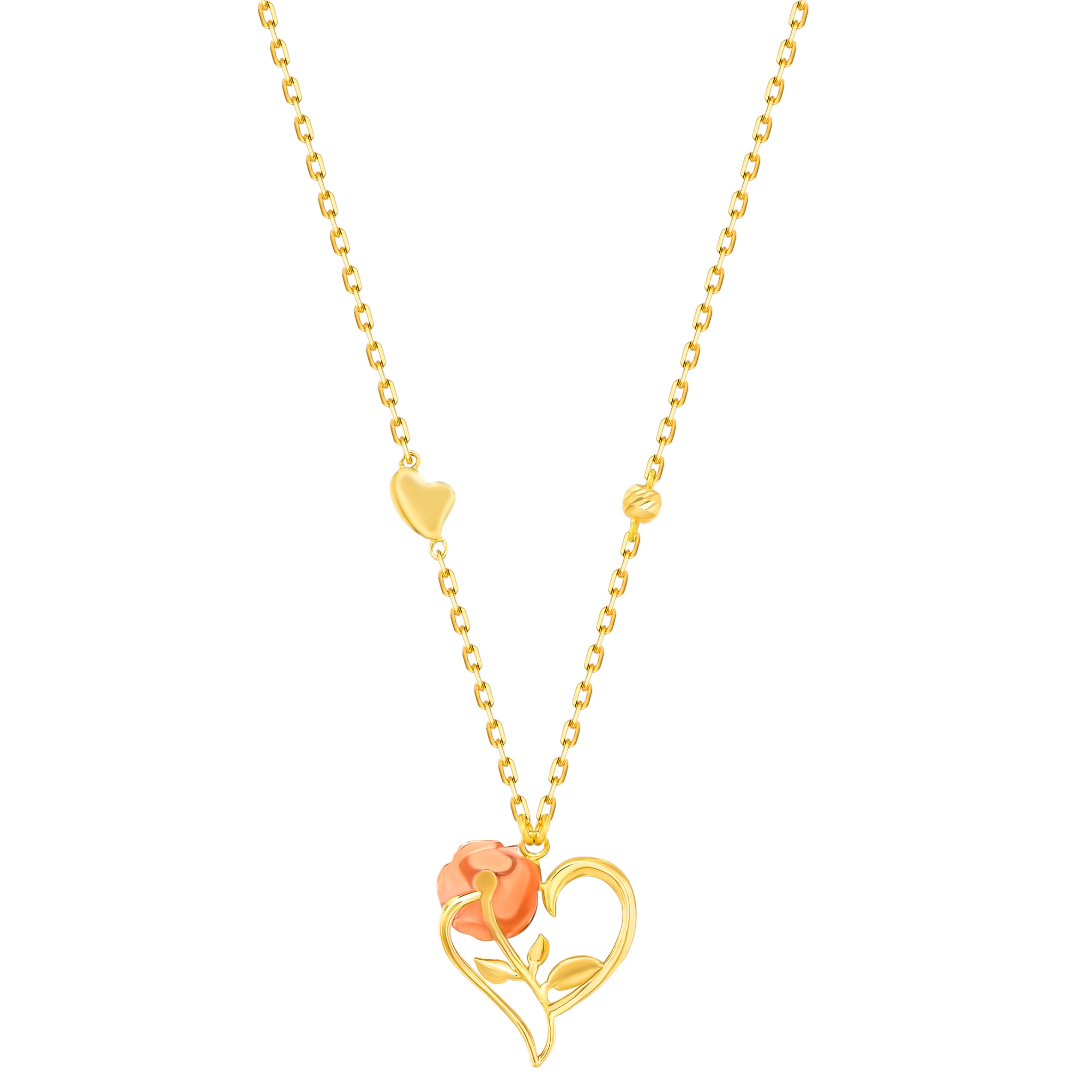 Lanature Rose 18k Yellow And Rose Gold Necklace