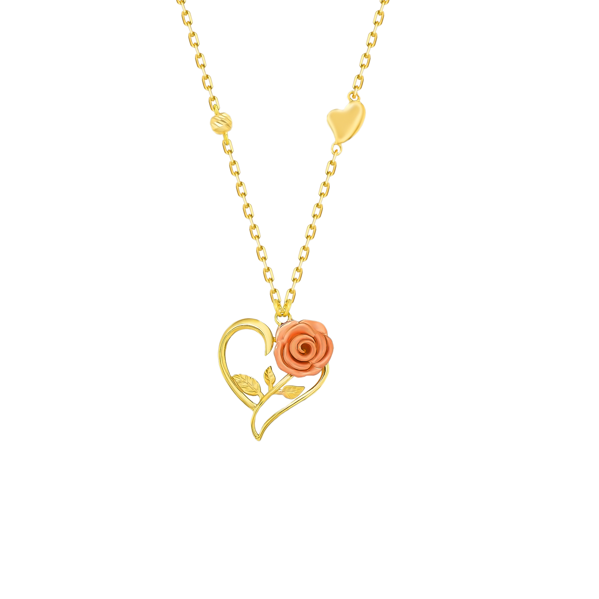 Lanature Rose 18k Yellow And Rose Gold Necklace