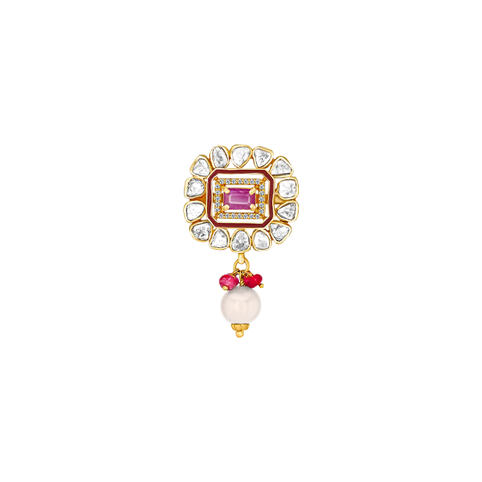 Legacy Diamond & Ruby Necklace & Earring In 18k Gold