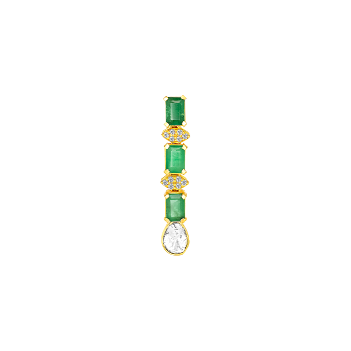 Legacy Diamond & Emerald Necklace & Earring In 18k Gold