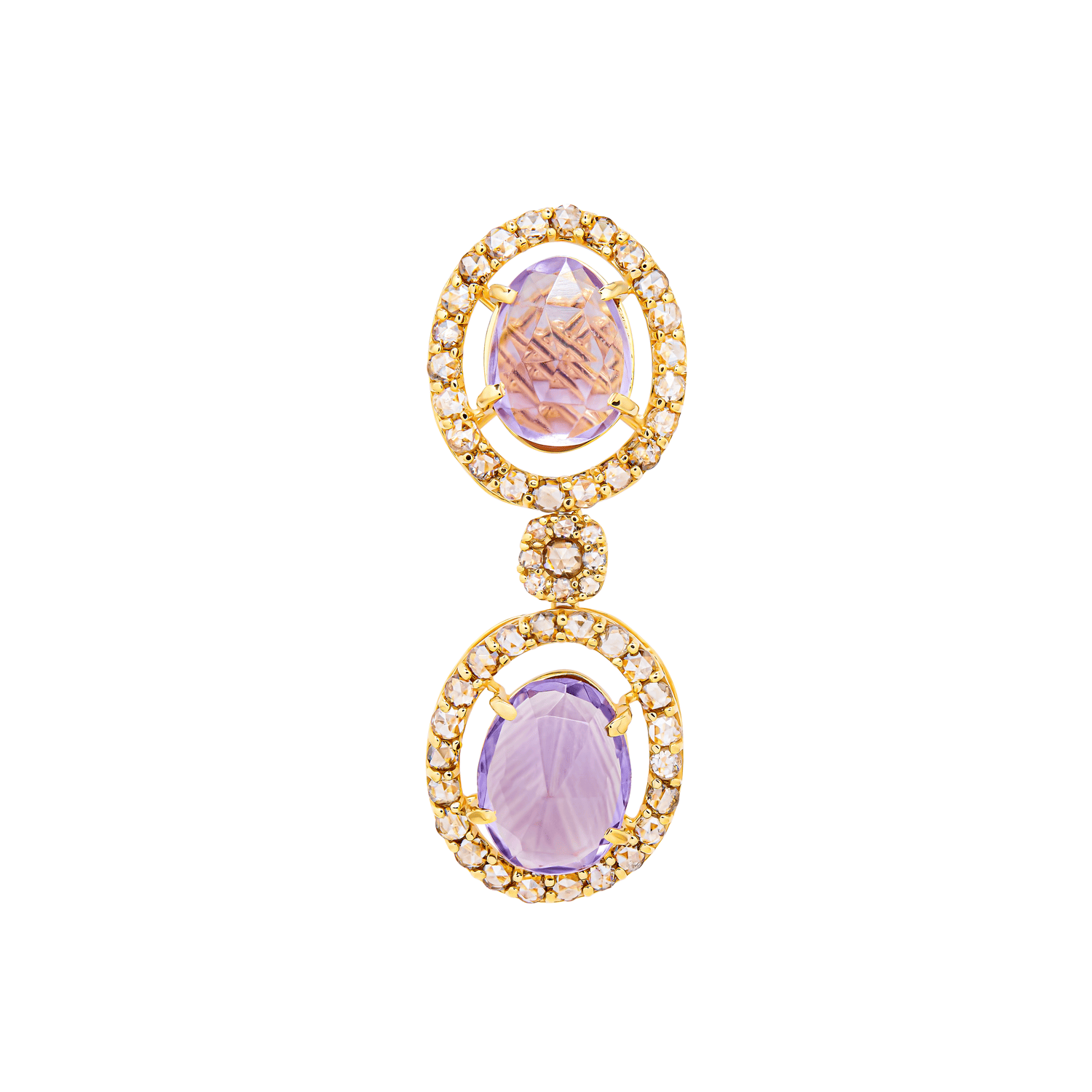 Legacy 22k Yellow Gold Diamond & Amethyst Necklace And Earrings