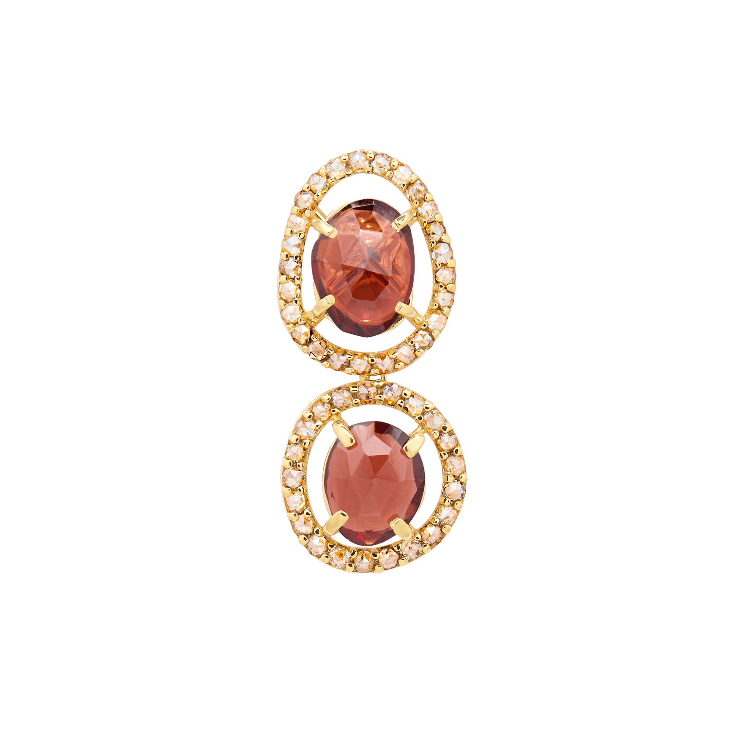 Legacy 22k Yellow Gold Diamond & Garnet Pendant Chain And Earrings