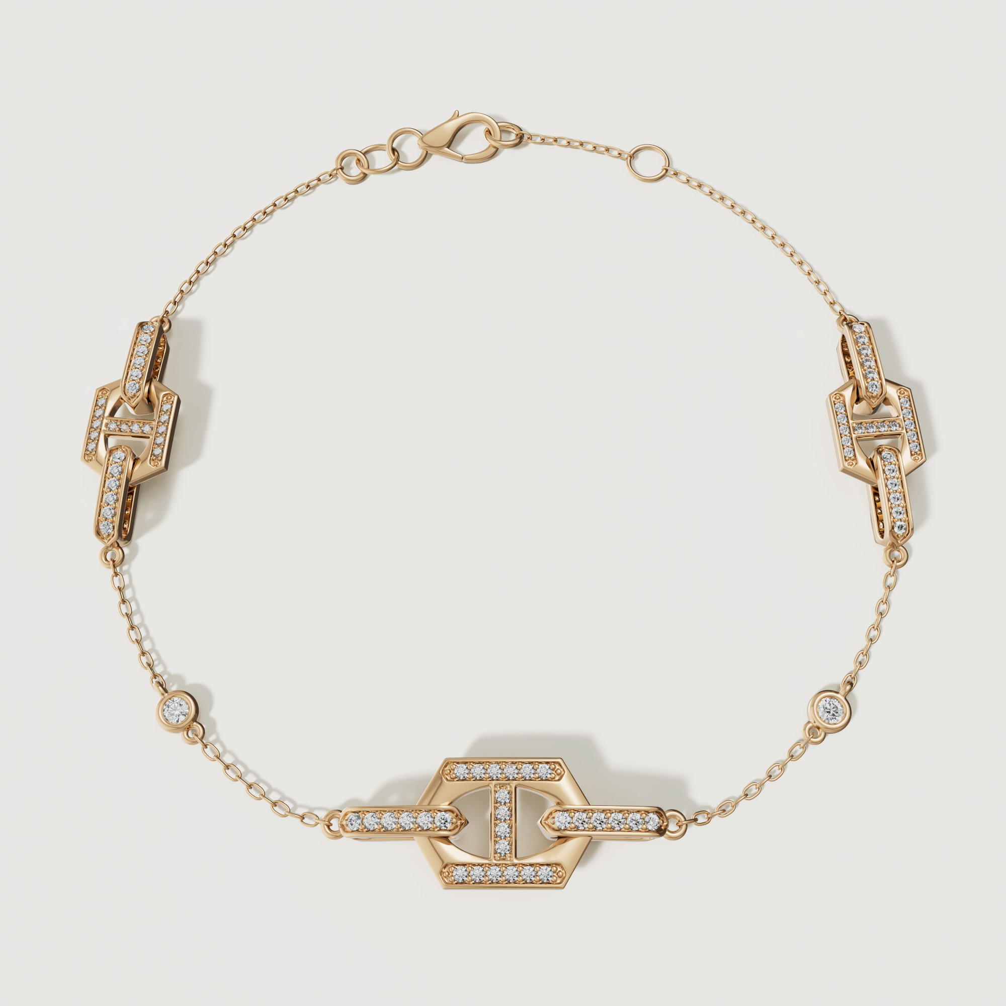 Links Dd Iconica 18k Yellow Gold Diamond Bracelet