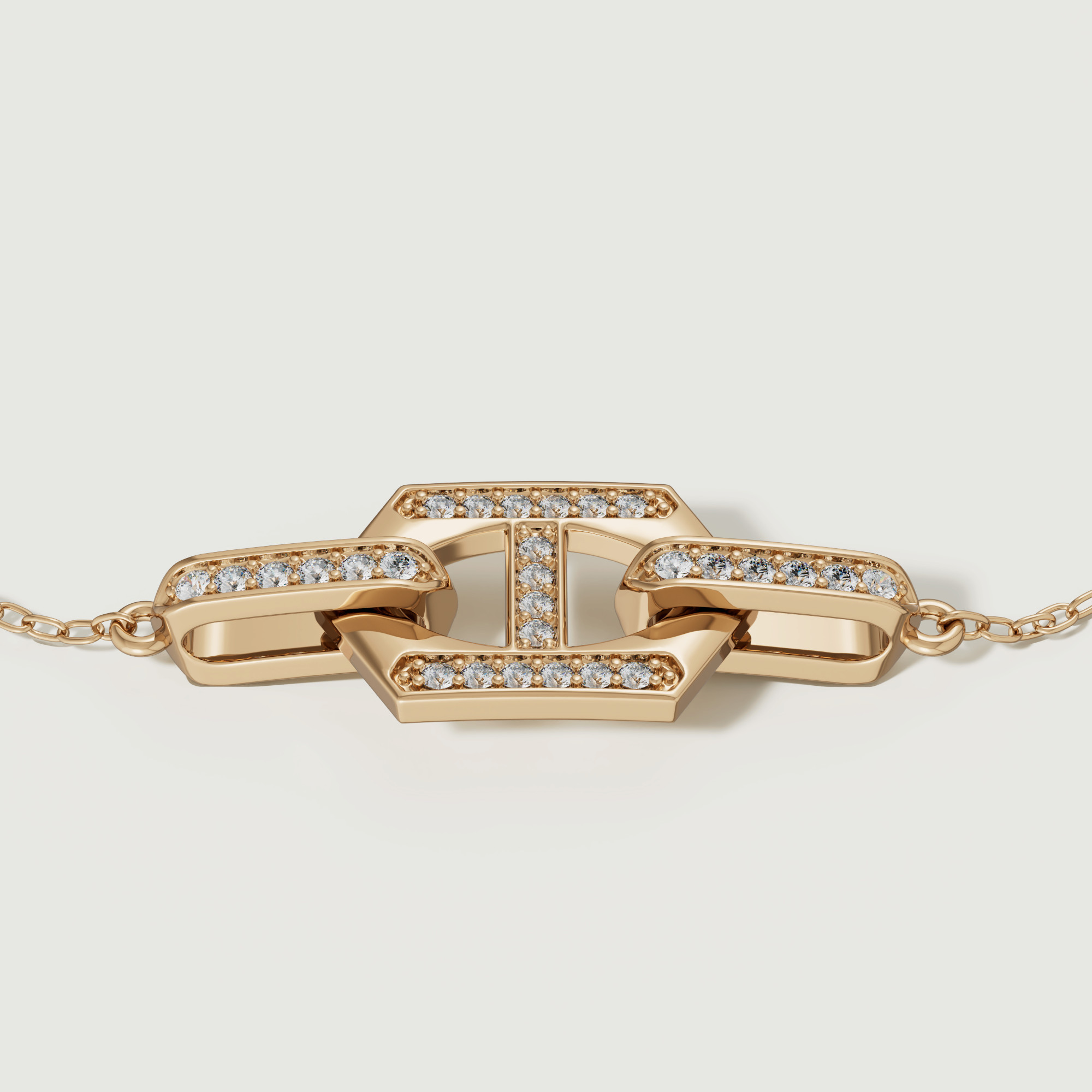 Links Dd Iconica 18k Yellow Gold Diamond Bracelet