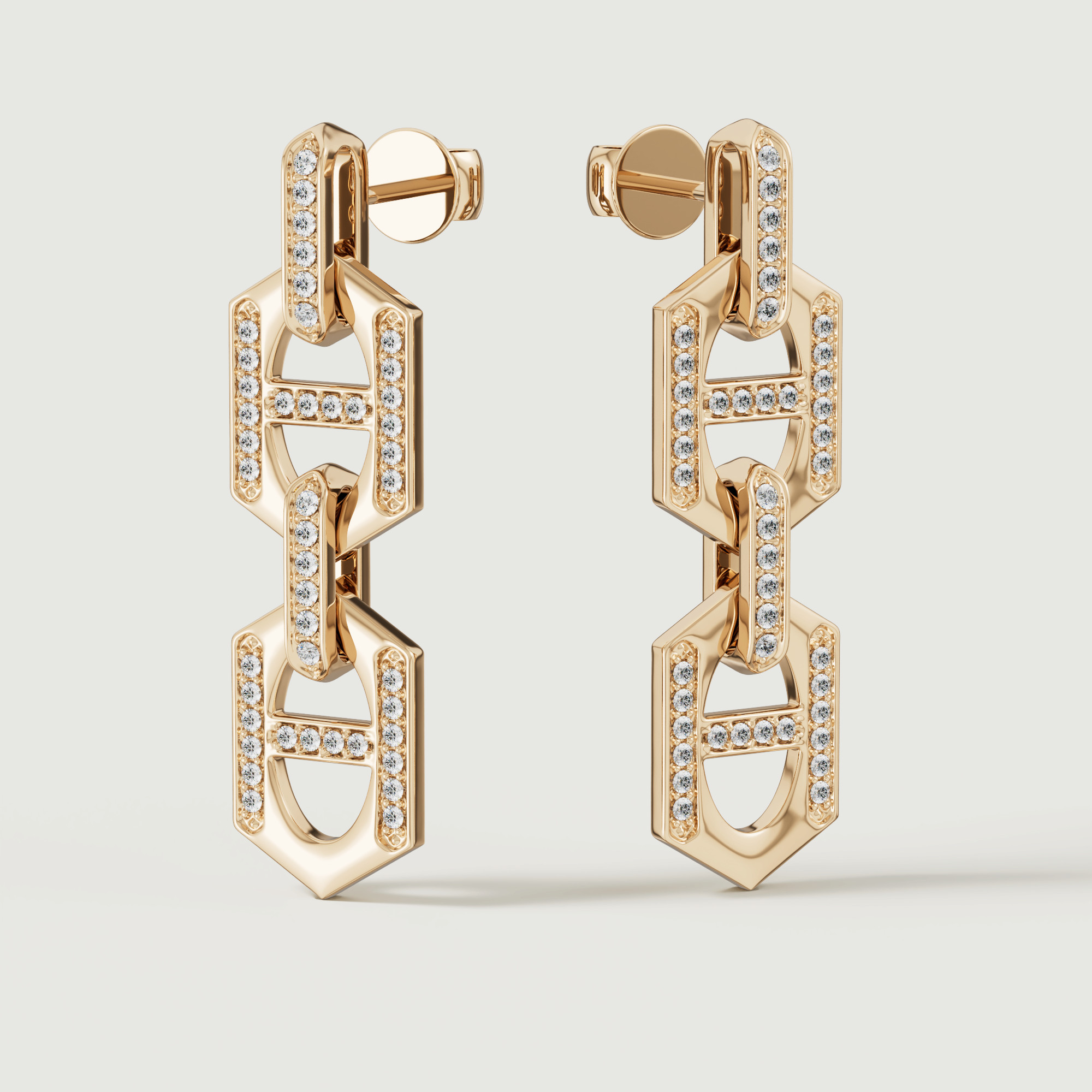 Links Dd Iconica 18K Yellow Gold Diamond Earrings