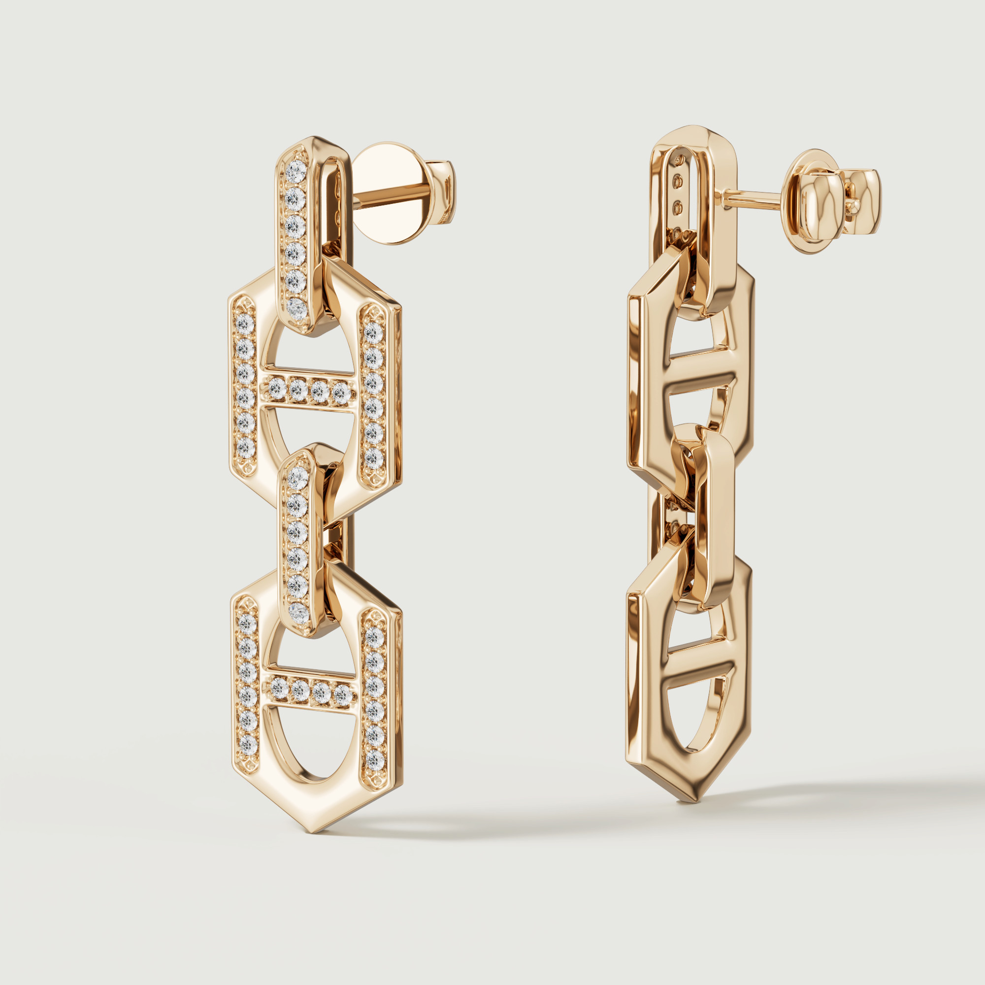 Links Dd Iconica 18K Yellow Gold Diamond Earrings