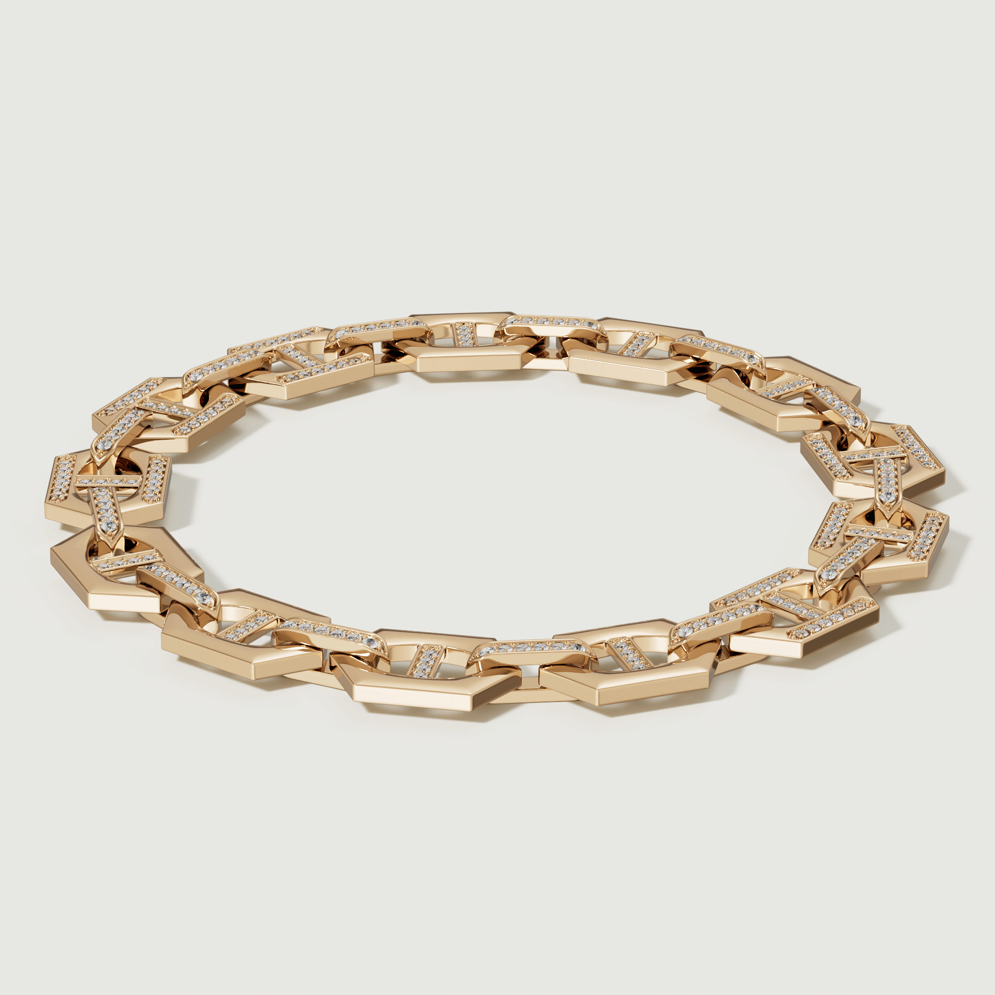 Links High Value 18k Yellow Gold Diamond Bracelet