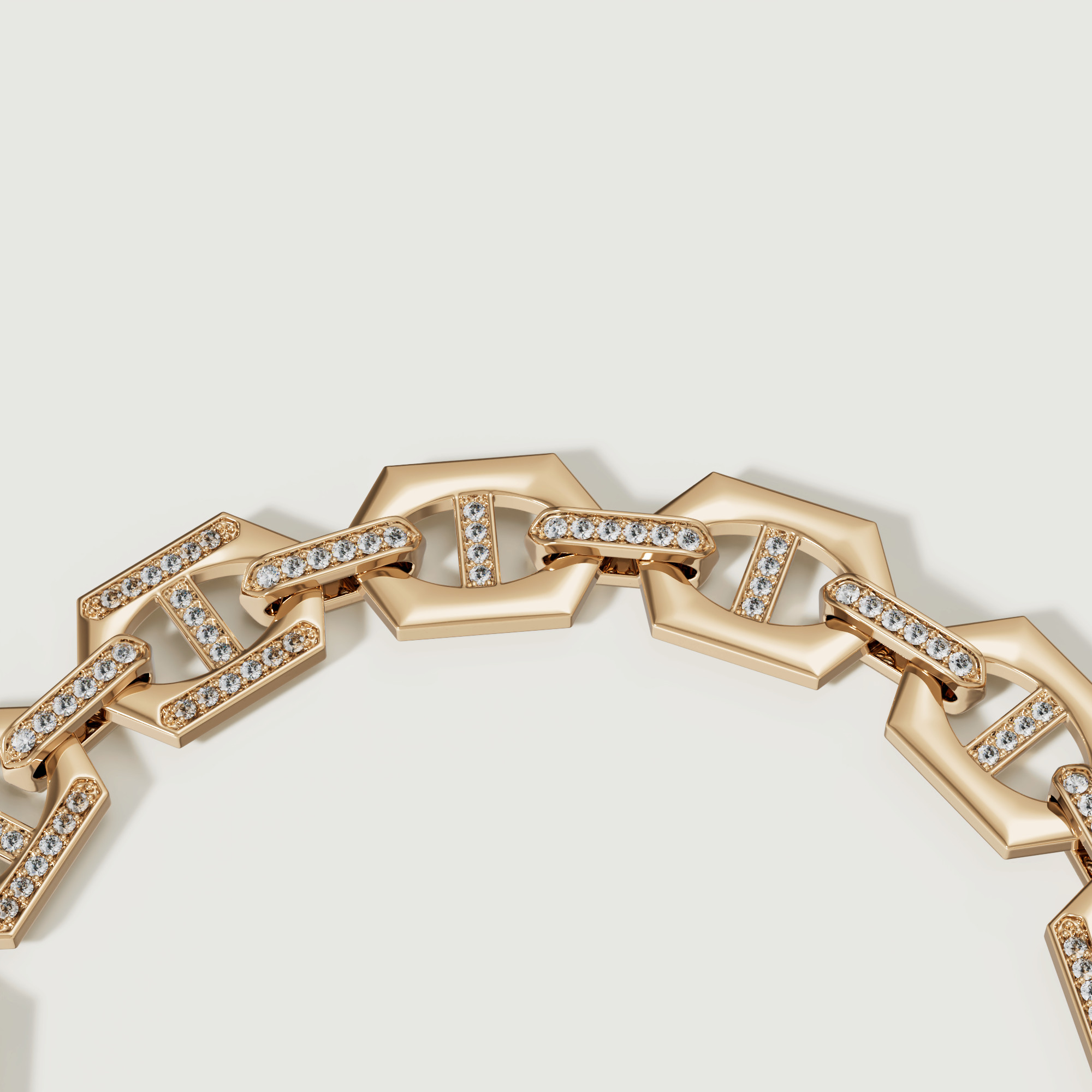 Links High Value 18k Yellow Gold Diamond Bracelet