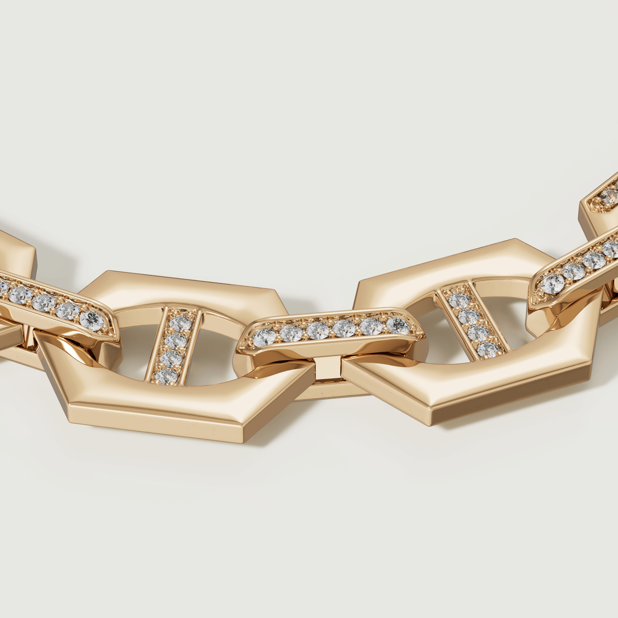 Links High Value 18k Yellow Gold Diamond Bracelet