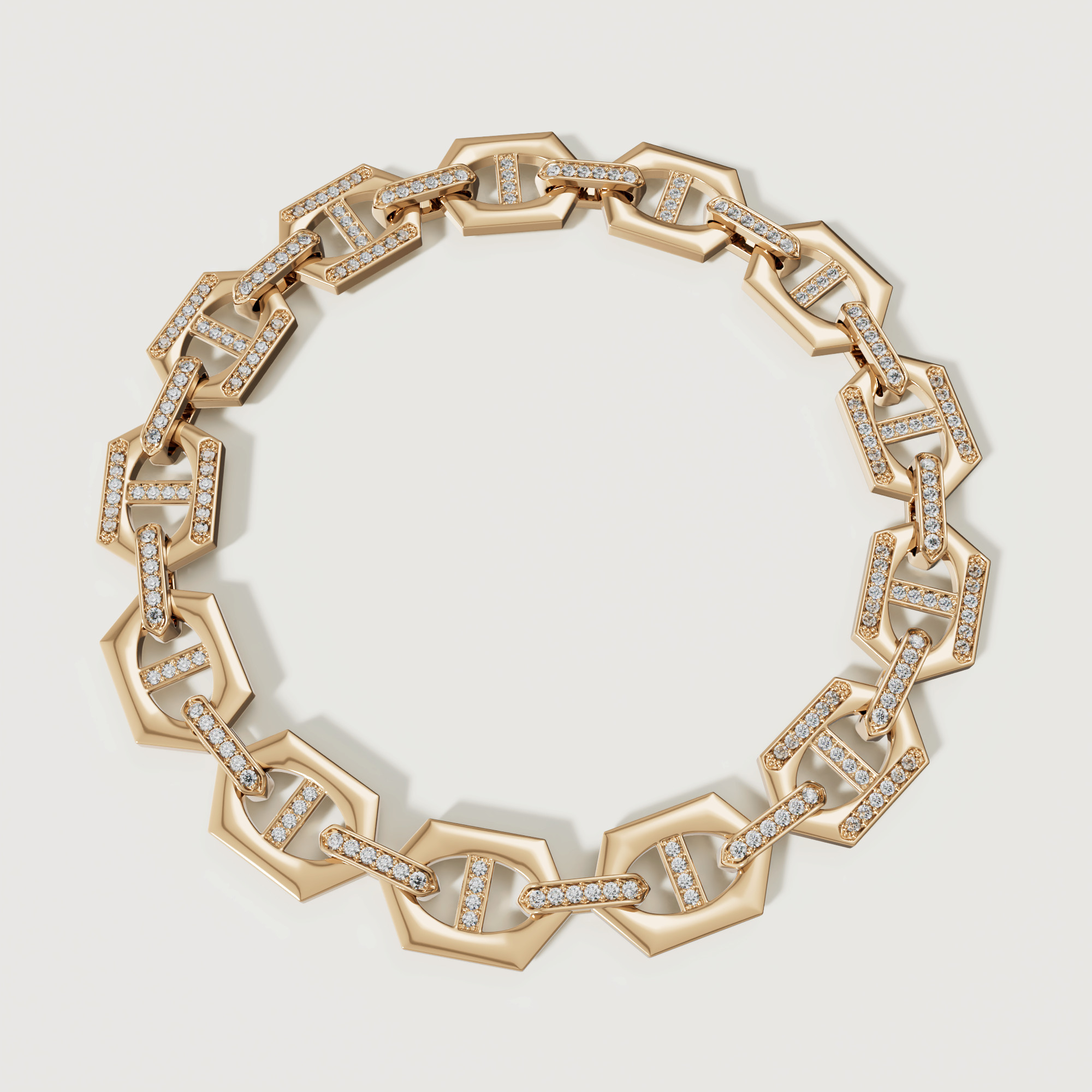 Links High Value 18k Yellow Gold Diamond Bracelet