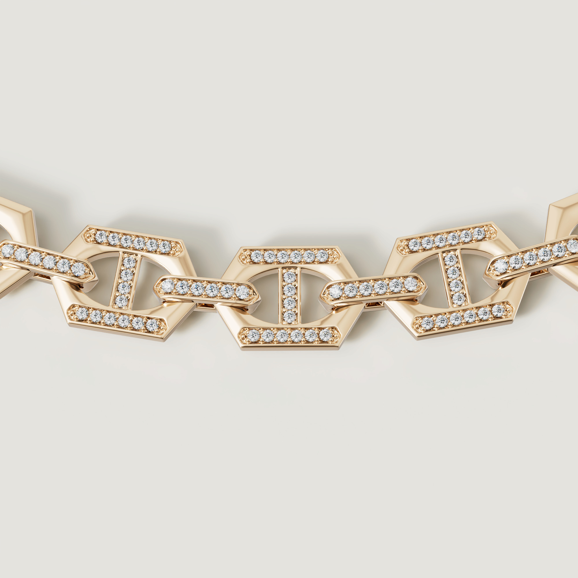 Links High Value 18k Yellow Gold Diamond Necklace