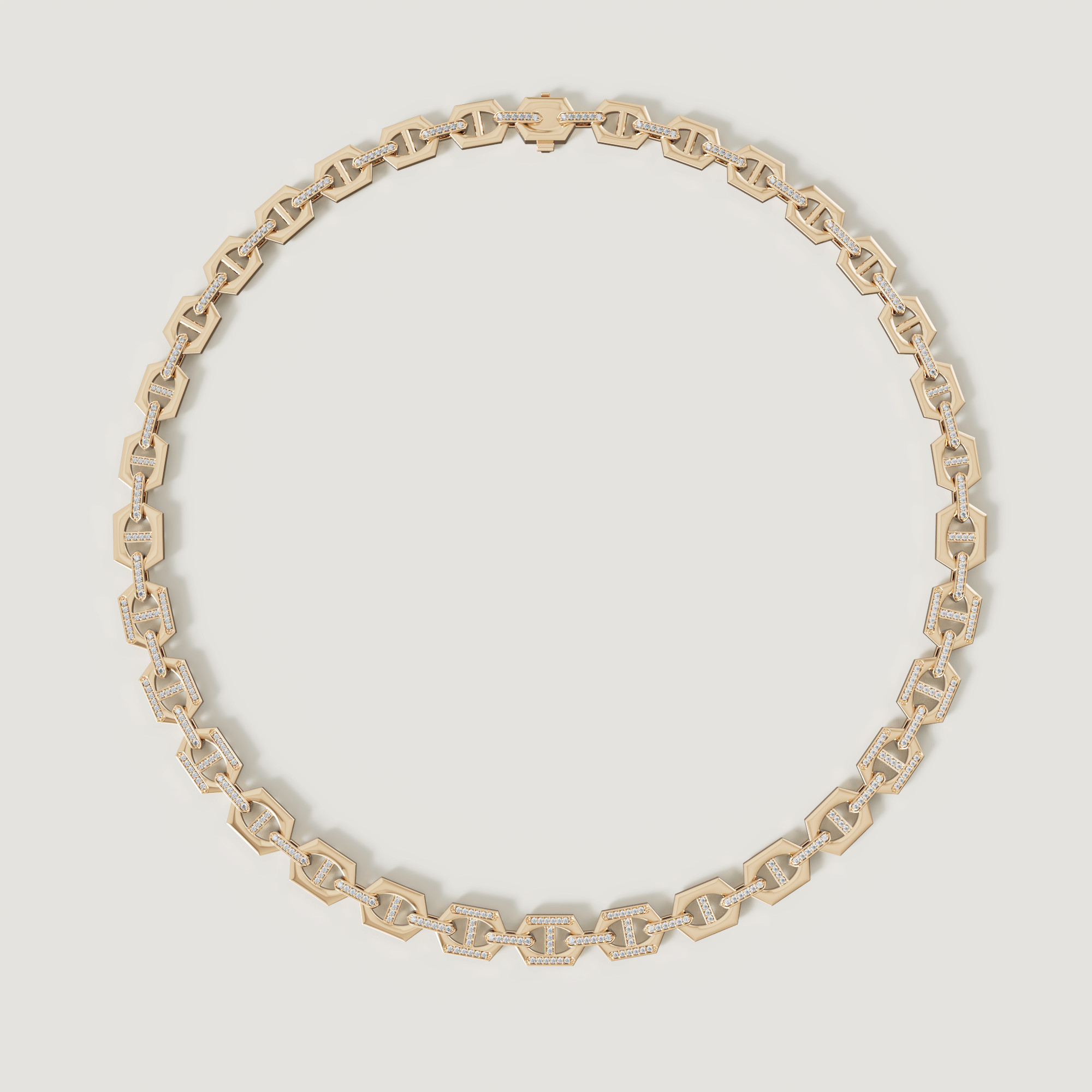 Links High Value 18k Yellow Gold Diamond Necklace