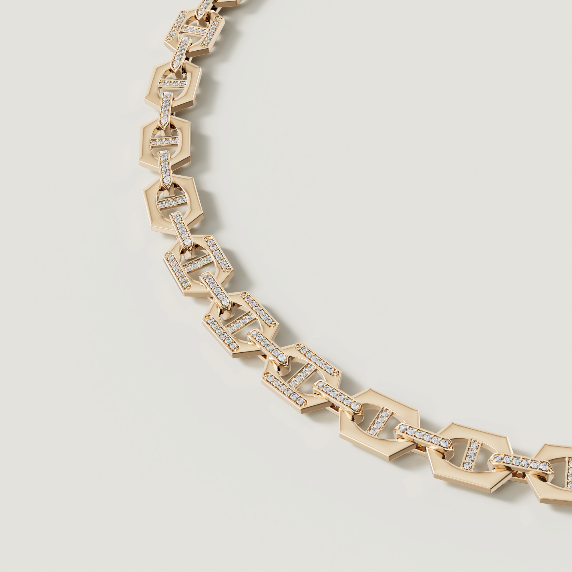 Links High Value 18k Yellow Gold Diamond Necklace