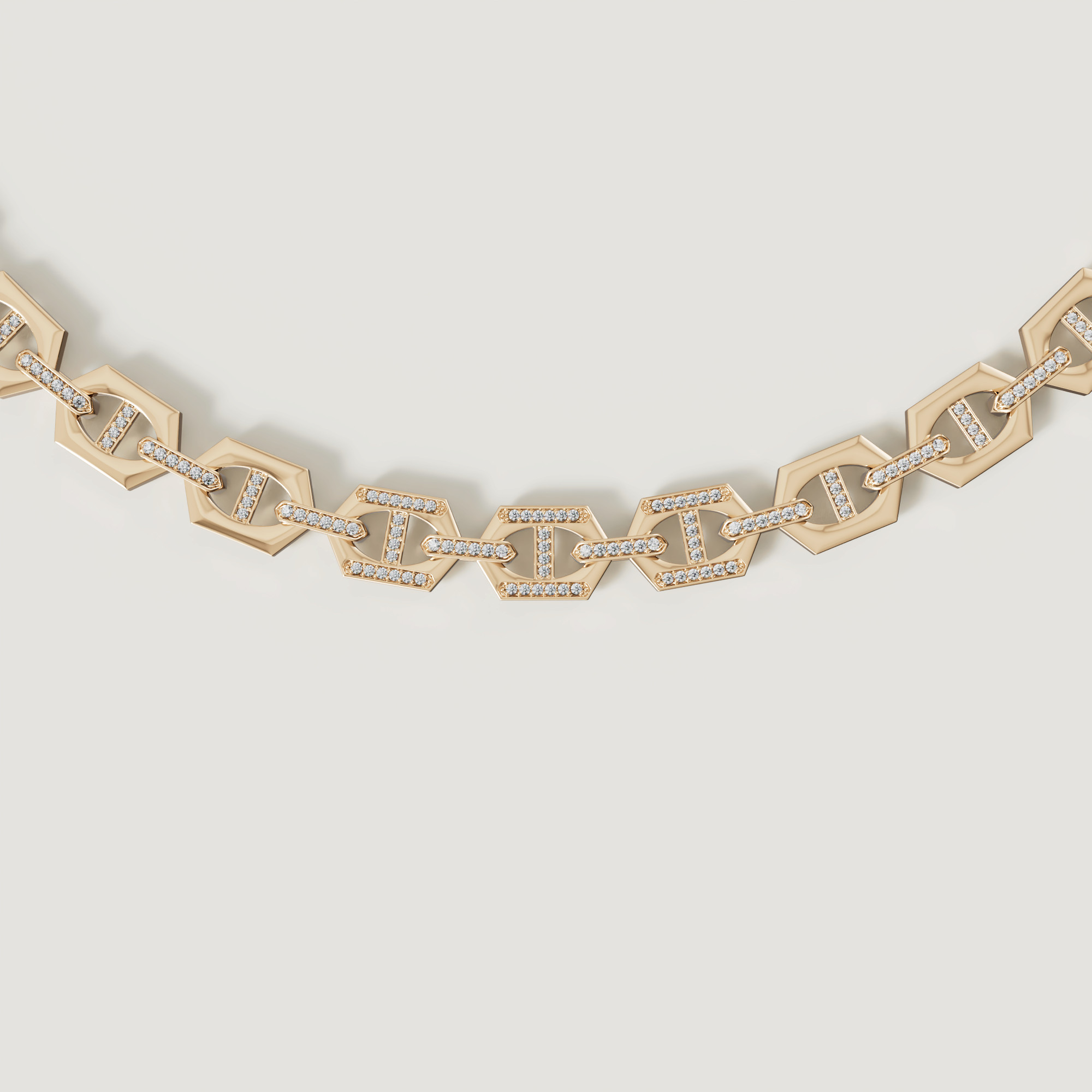 Links High Value 18k Yellow Gold Diamond Necklace
