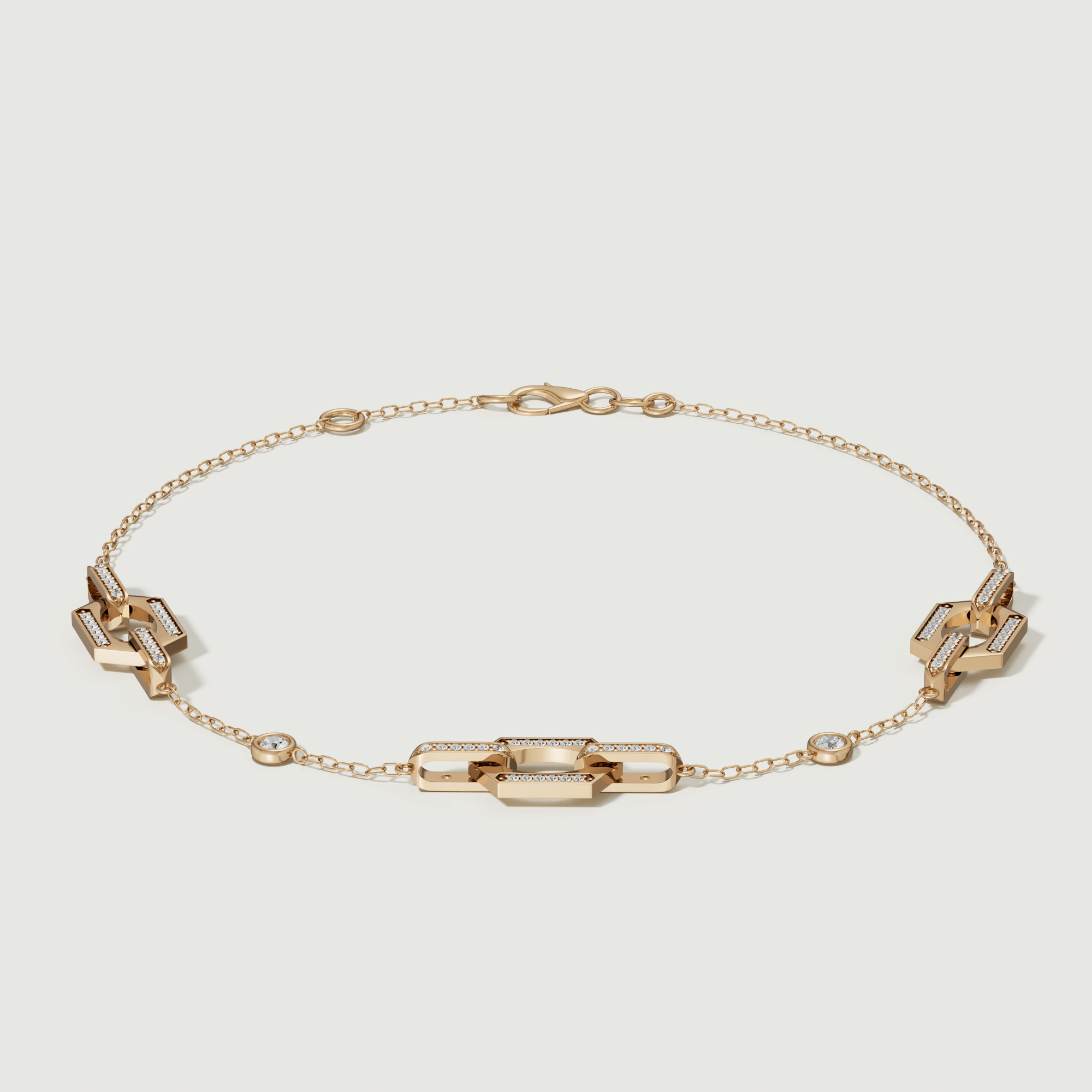 Links 18K Yellow Gold Diamond Bracelet