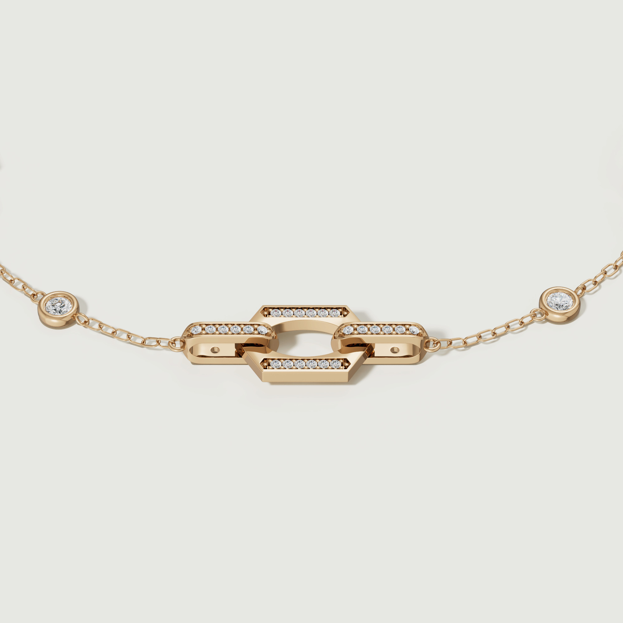 Links 18K Yellow Gold Diamond Bracelet