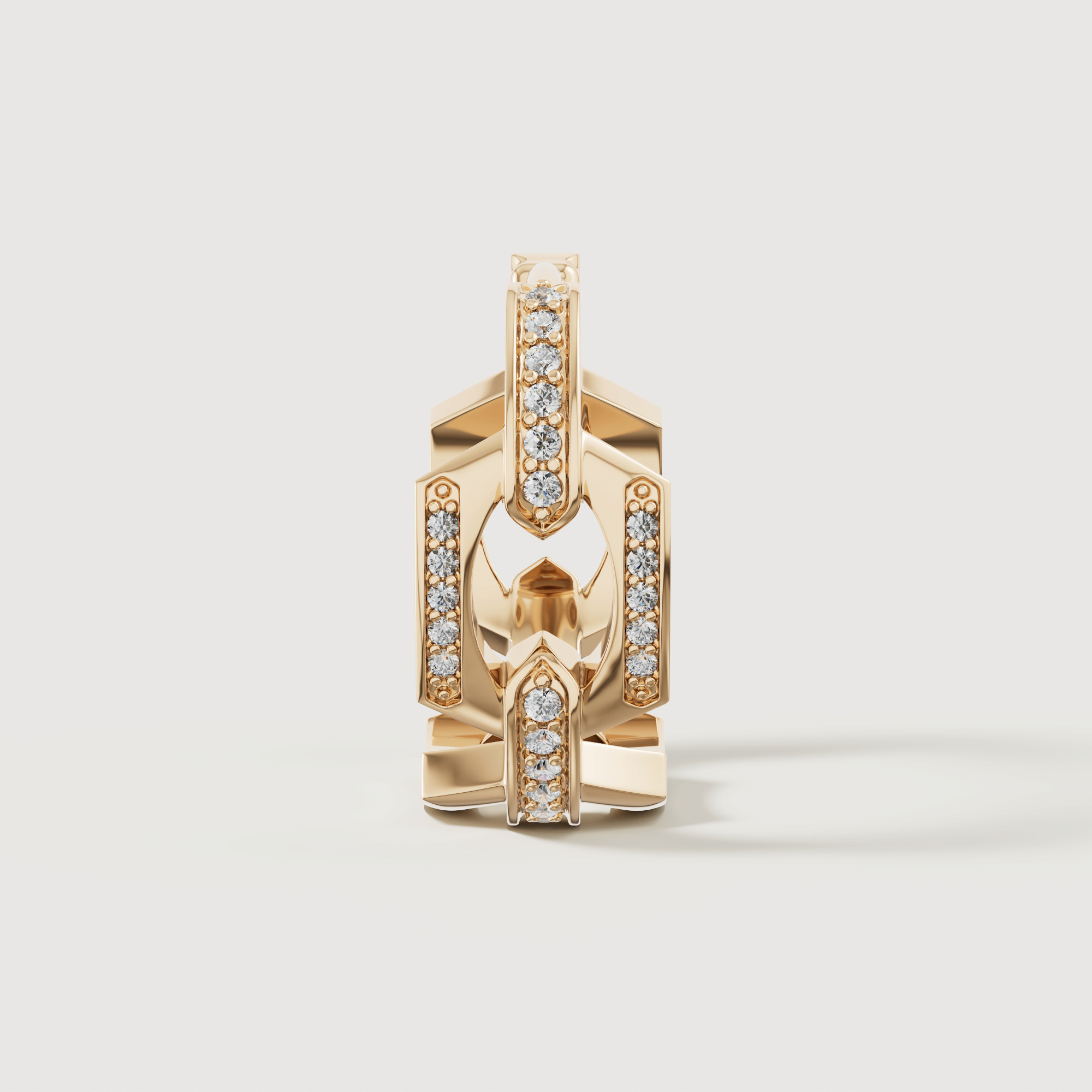 Links 18k Yellow Gold Diamond Earrings