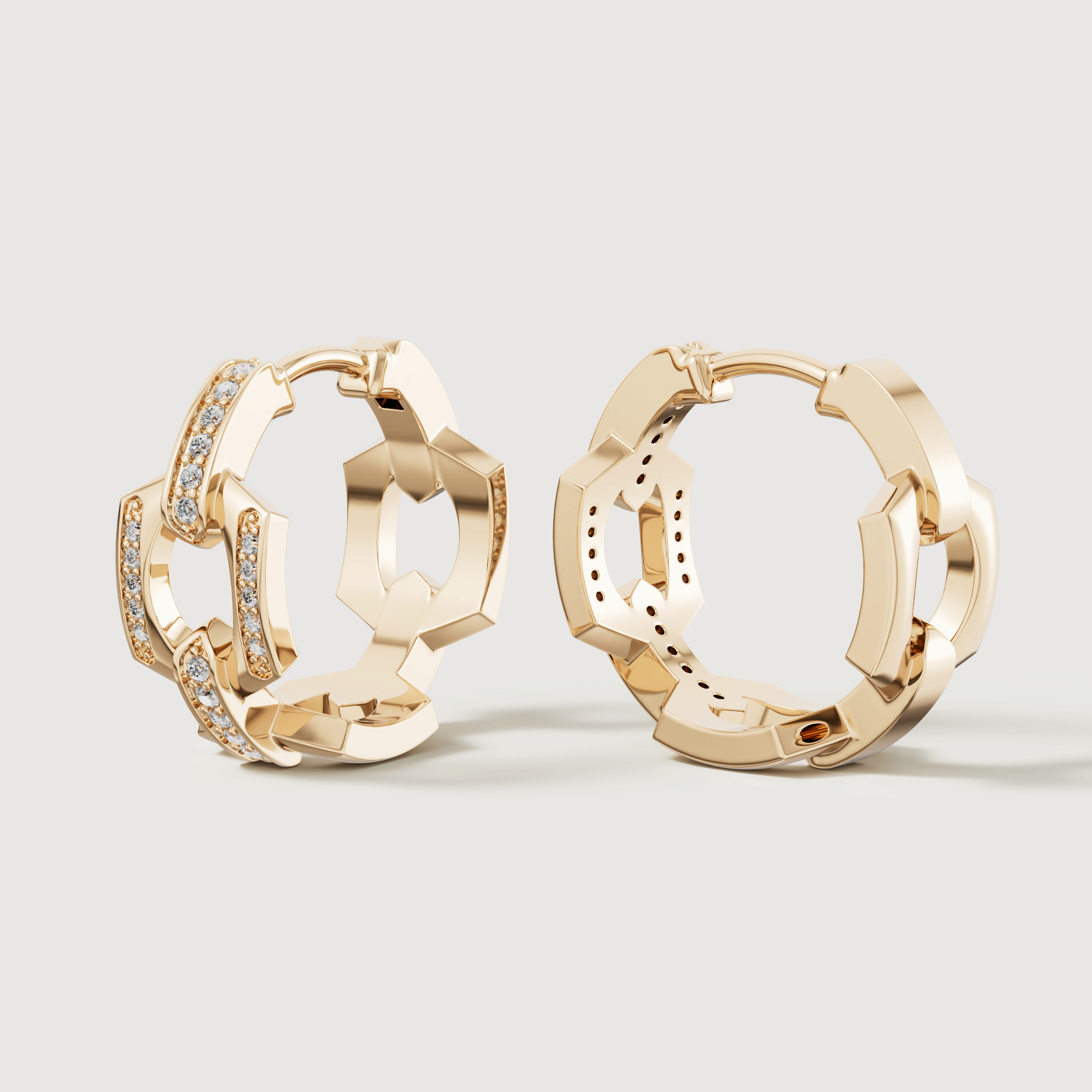 Links 18k Yellow Gold Diamond Earrings