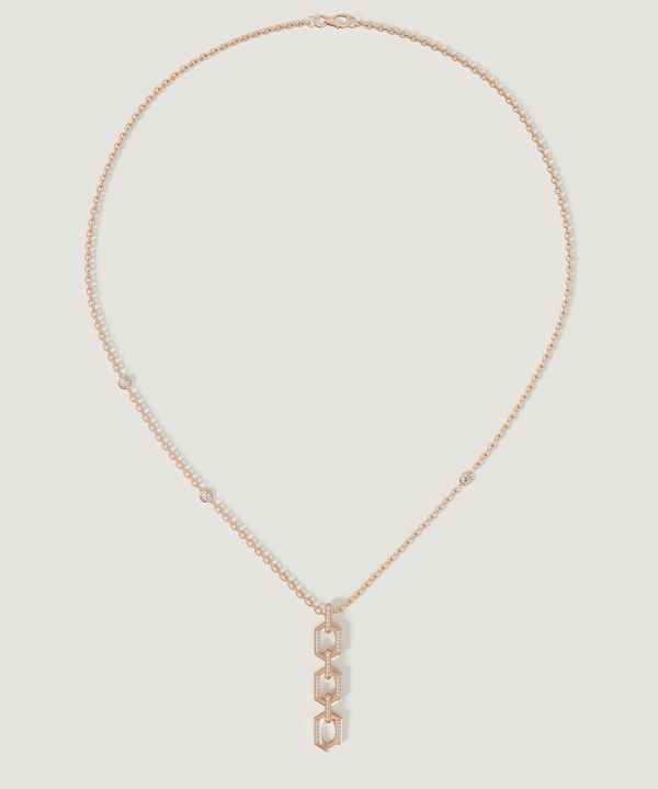 Links Diamond Necklace in 18K Rose Gold