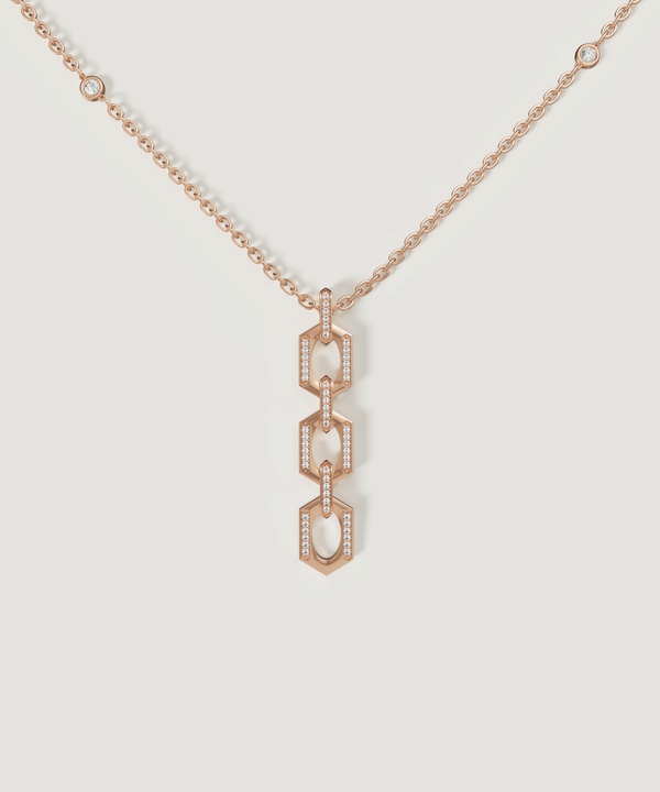 Links Diamond Necklace in 18K Rose Gold