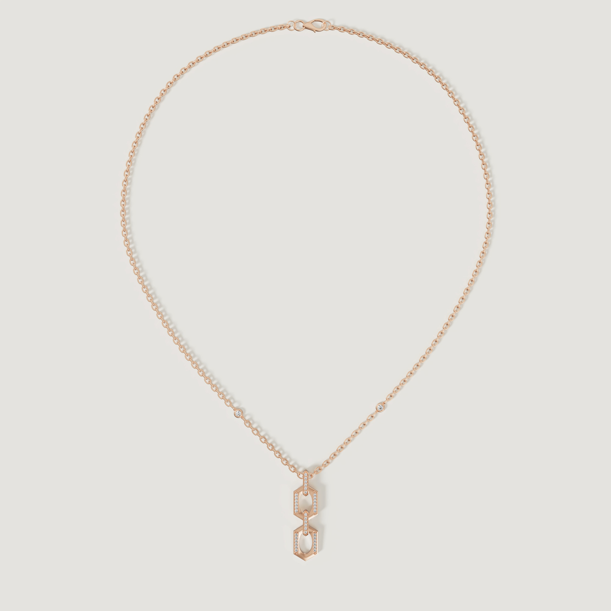 Links 18k Rose Gold Diamond Necklace