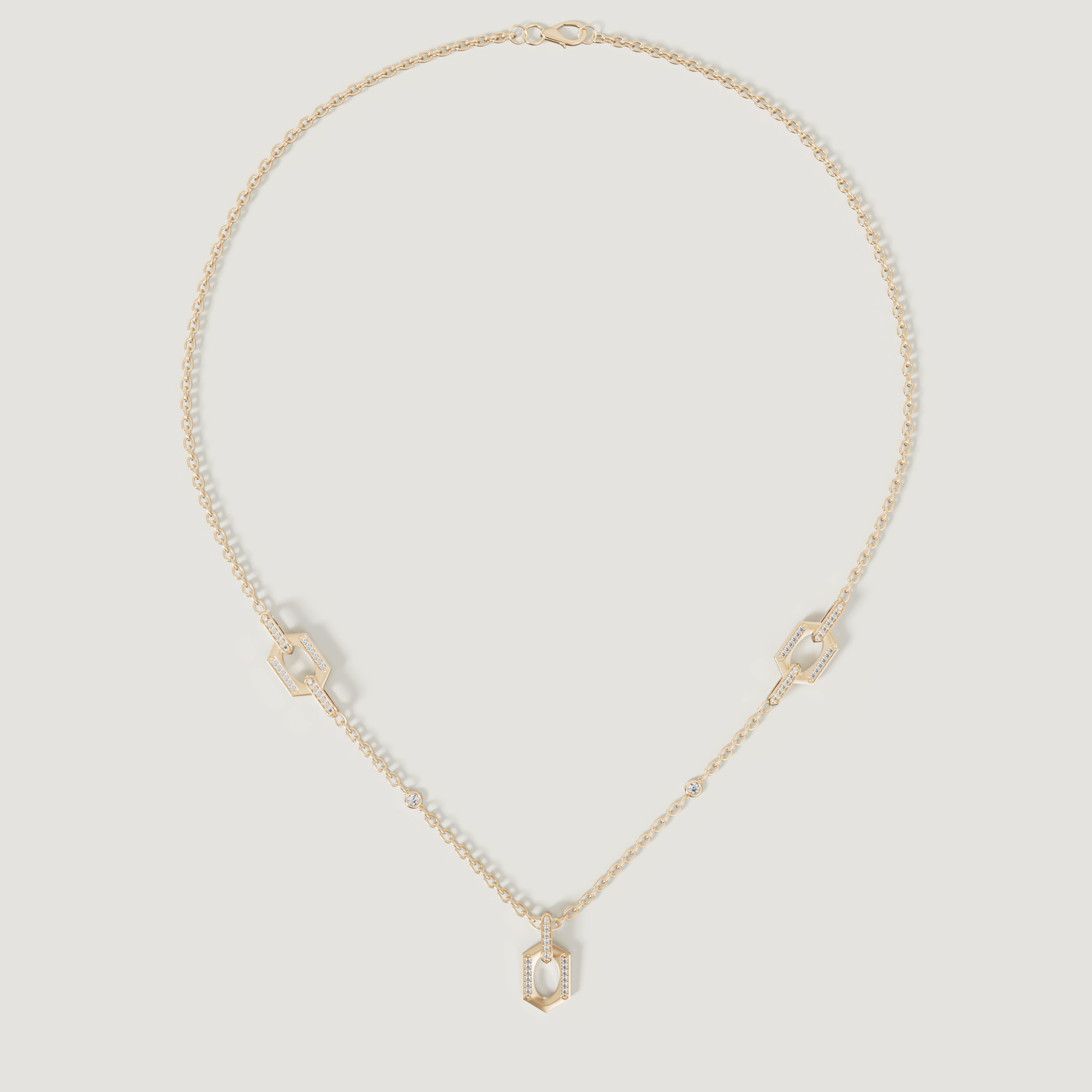 Links 18k Yellow Gold Diamond Necklace