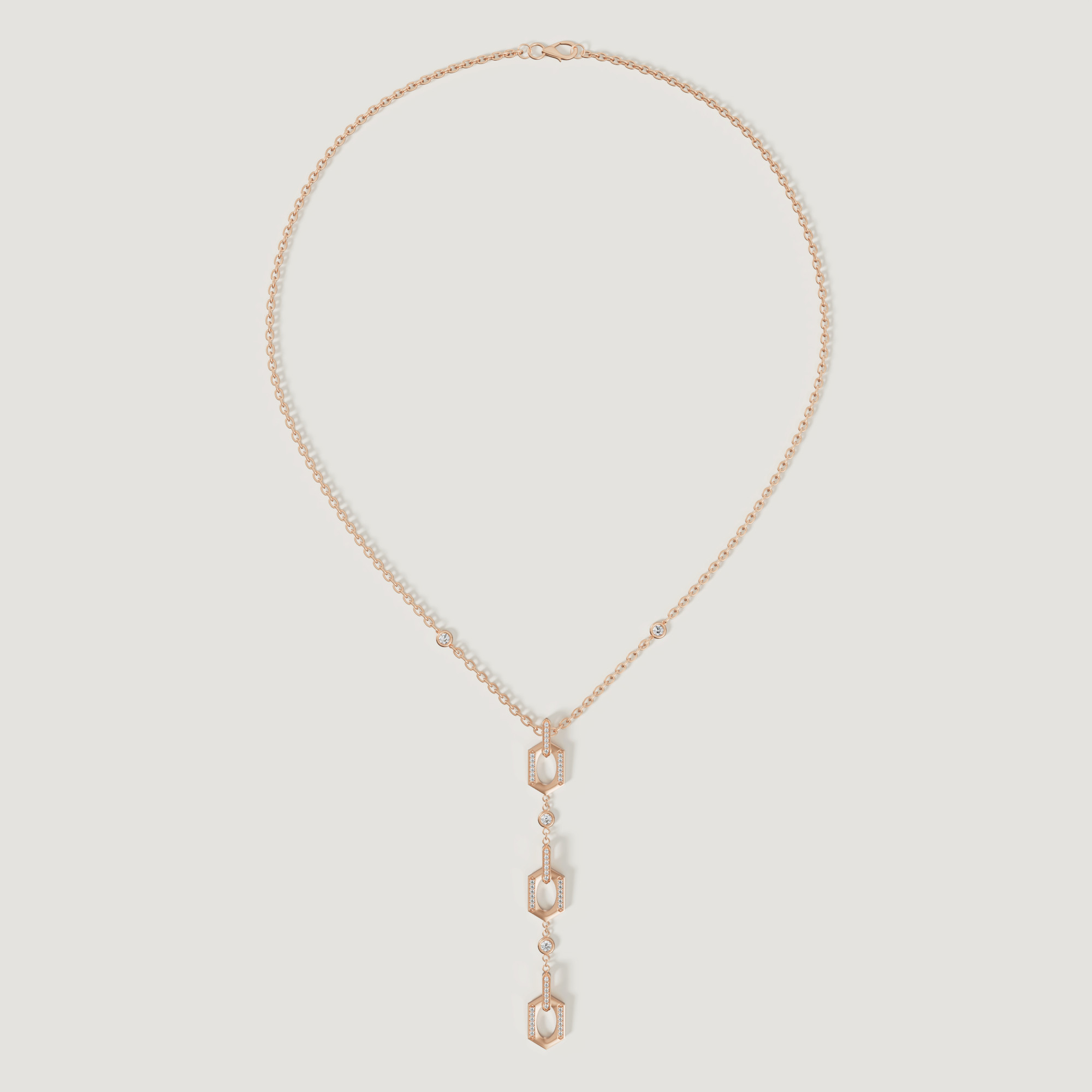 Links 18k Rose Gold Diamond Necklace