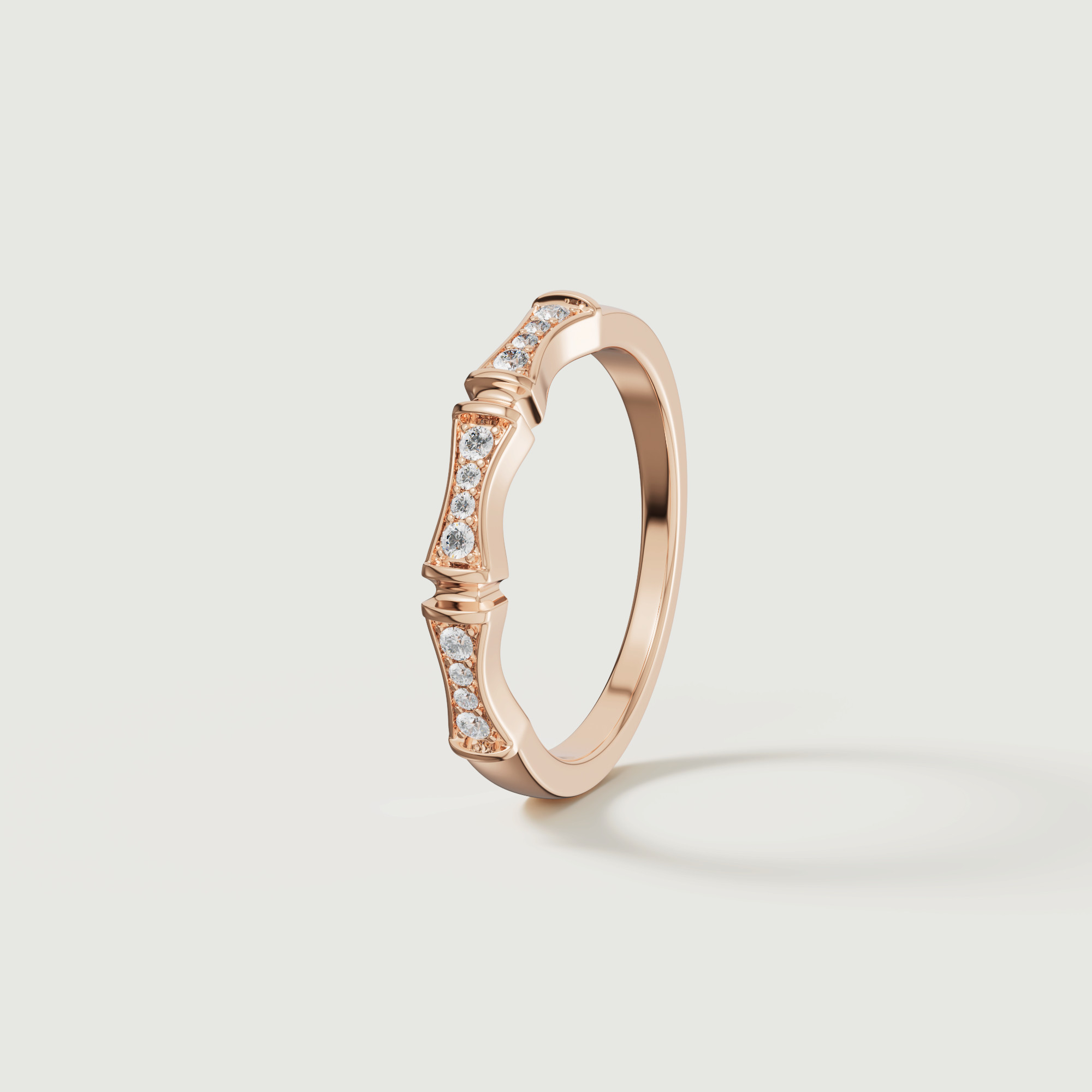 Links Stackable Diamond Ring 18k Yellow Gold