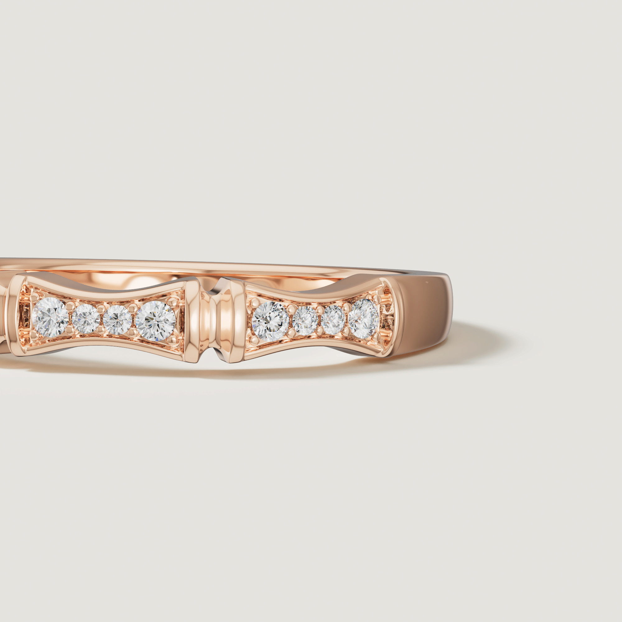 Links Stackable Diamond Ring 18k Yellow Gold