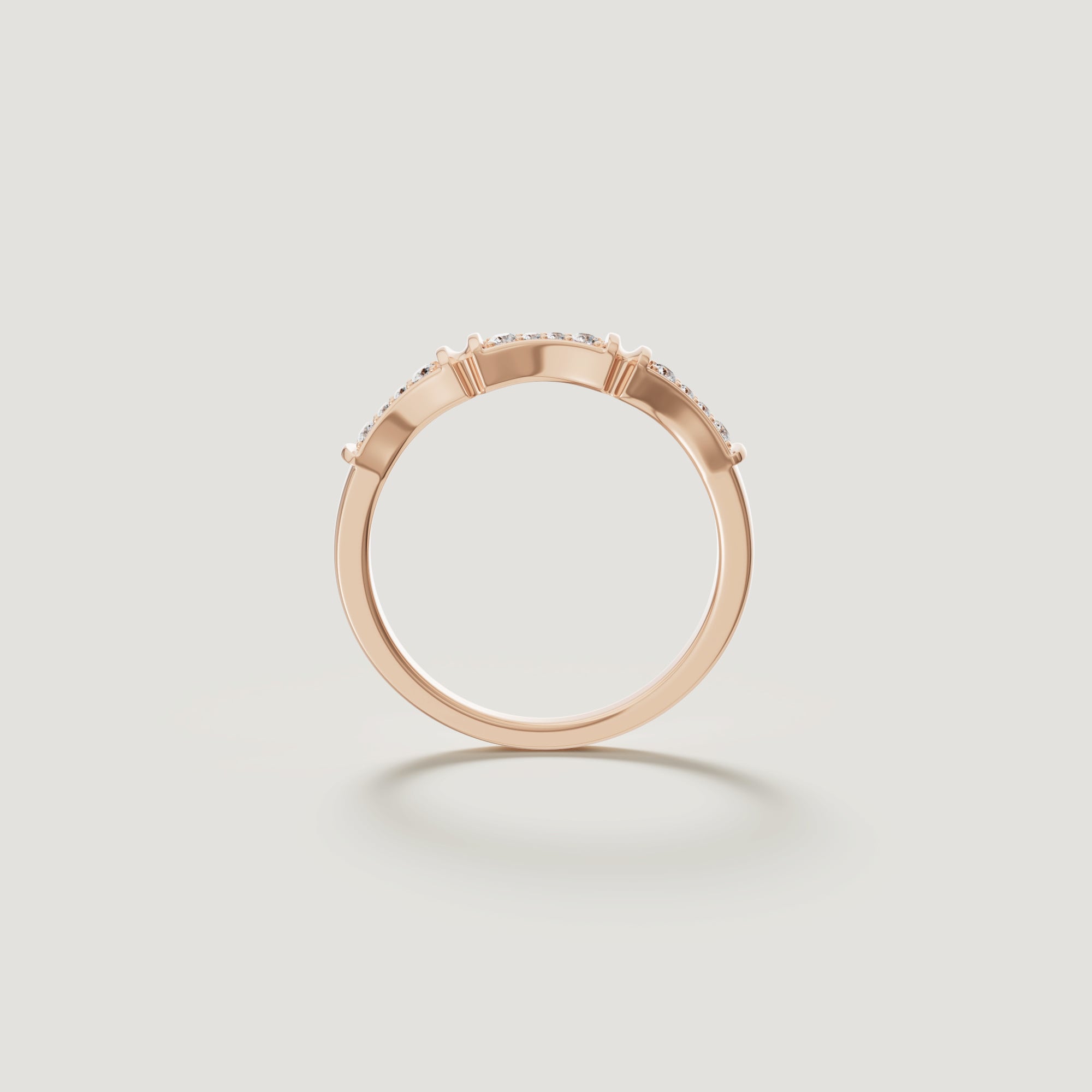 Links Diamond Ring in 18K Rose Gold