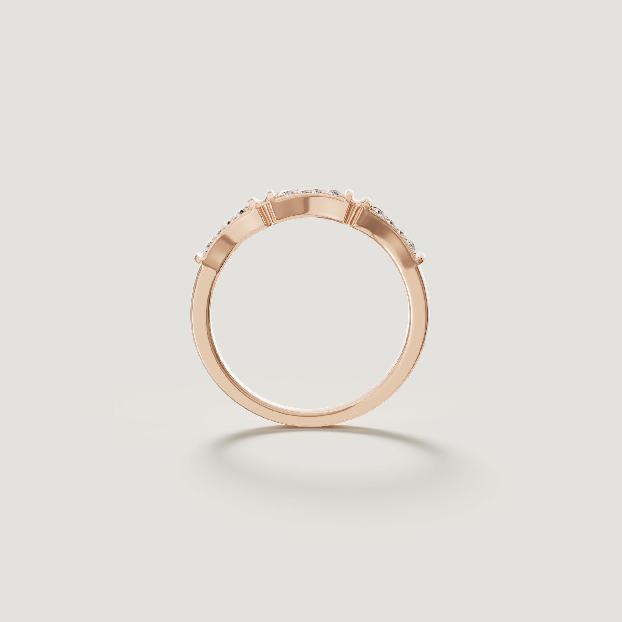 Links Stackable Diamond Ring 18k Yellow Gold