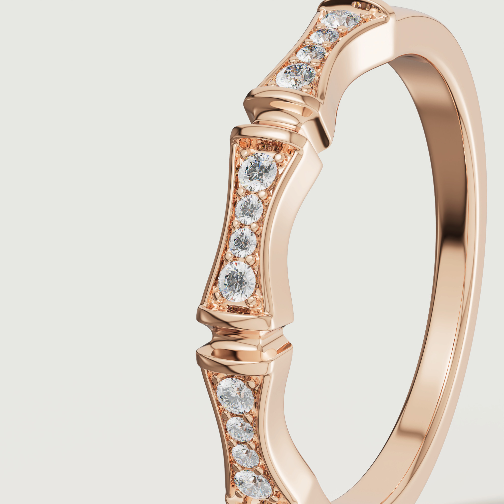Links Stackable Diamond Ring 18k Yellow Gold