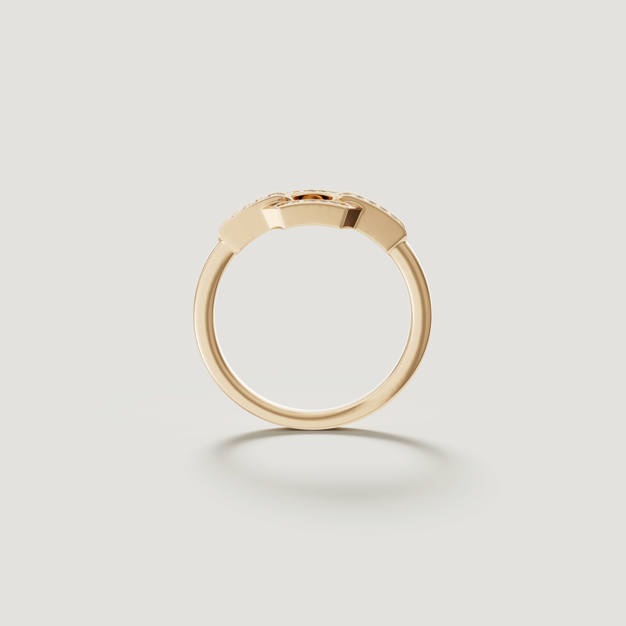 Links 18k Yellow Gold Diamond Ring
