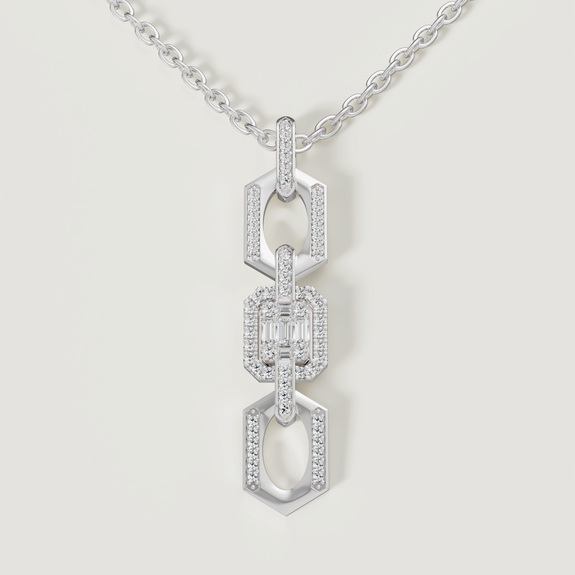 Links Luminara 18k White Gold Diamond Necklace