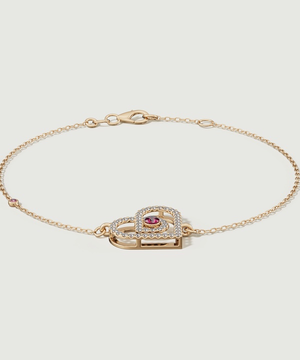 Lbd 2025 Diamond Bracelet in 18K Rose Gold & Ruby