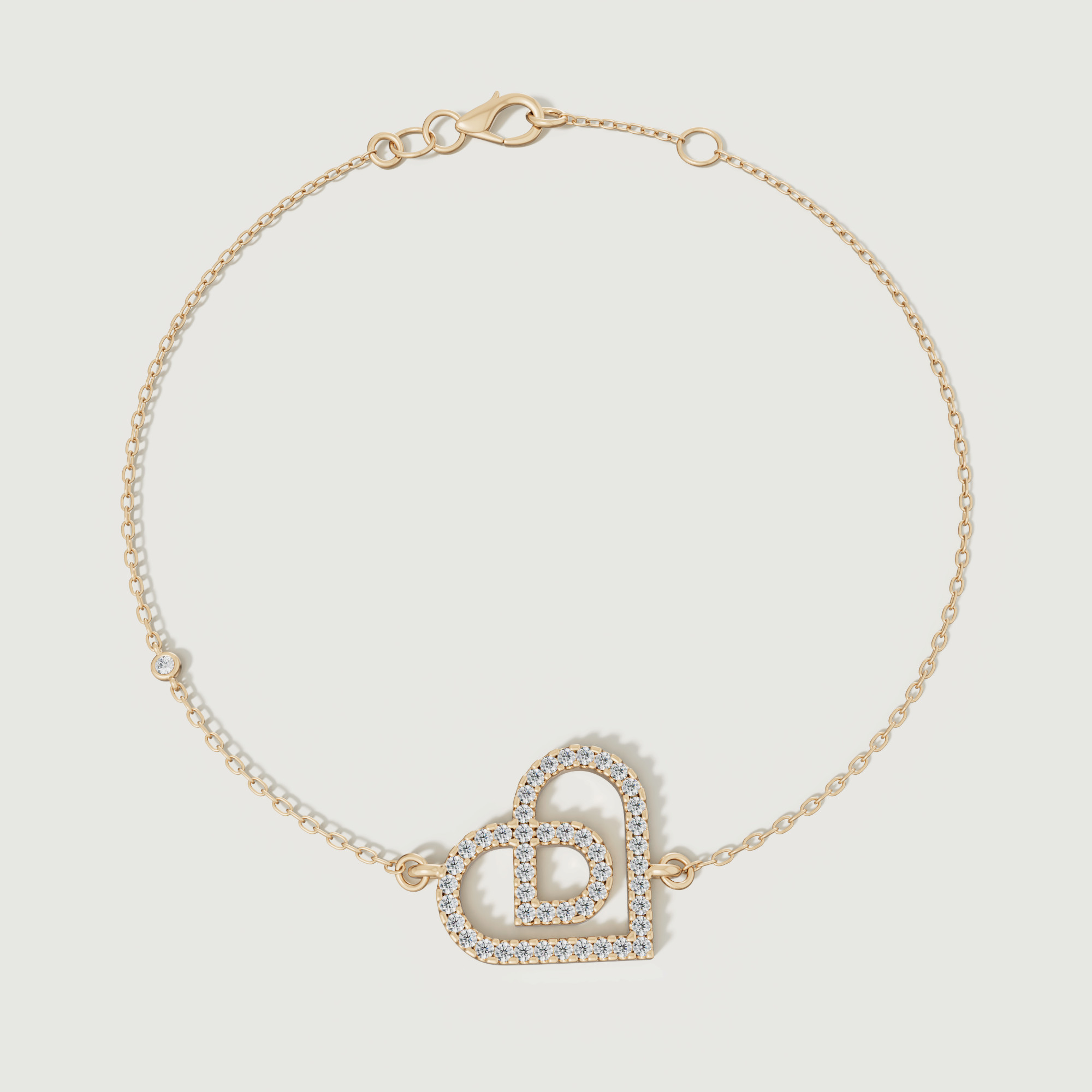 Love By Damas 18k Yellow Gold Diamond Heart Bracelet