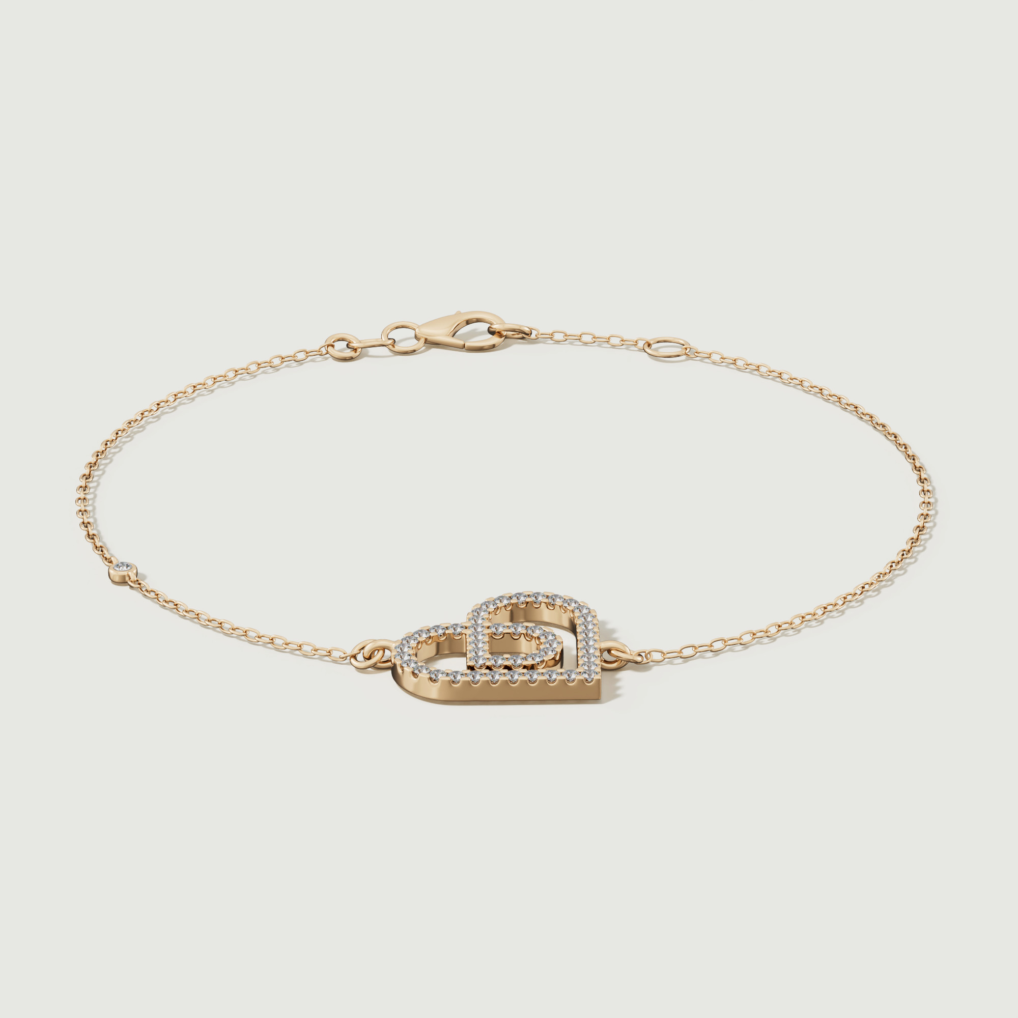 Love By Damas 18k Yellow Gold Diamond Heart Bracelet