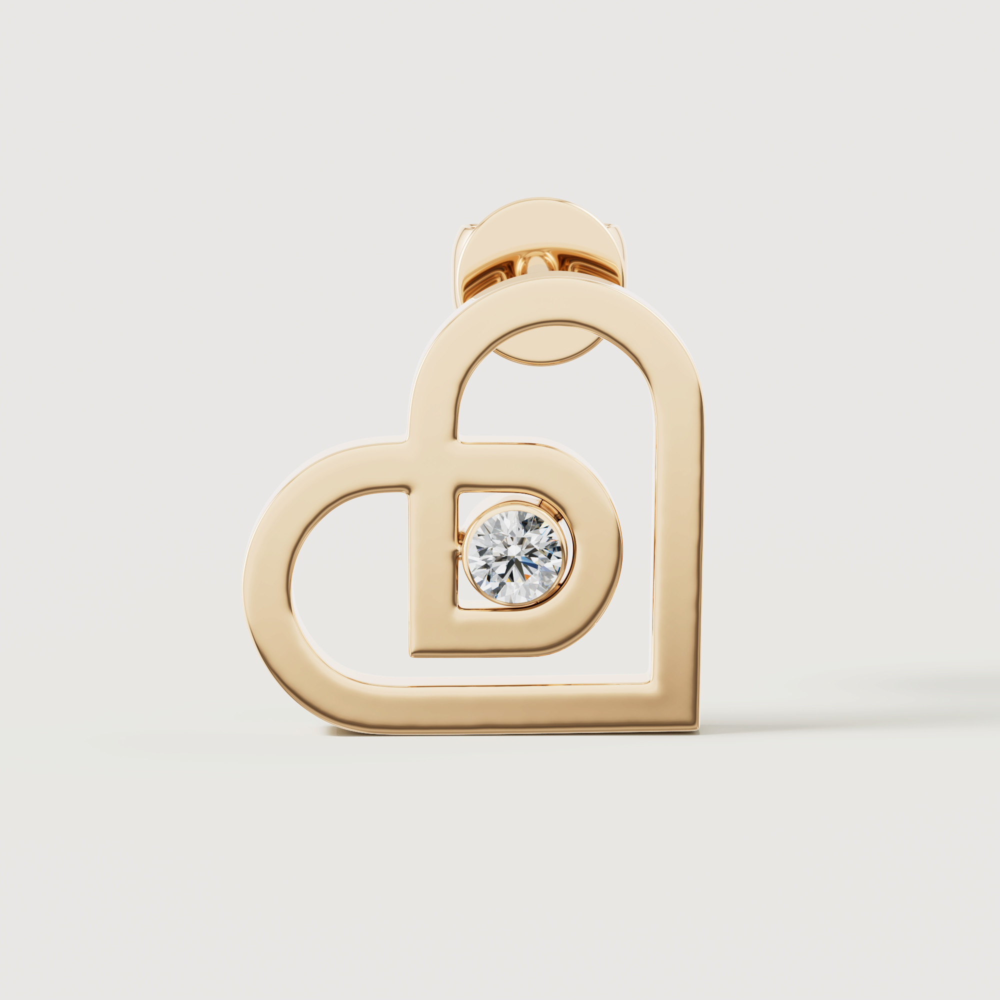 Love By Damas 18k Yellow Gold Diamond Heart Earrings