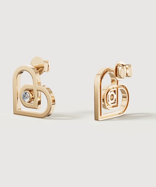 Lbd 2025 Diamond Earring in 18K Yellow Gold
