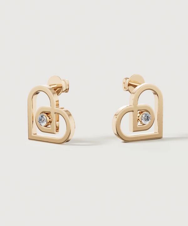 Lbd 2025 Diamond Earring in 18K Yellow Gold