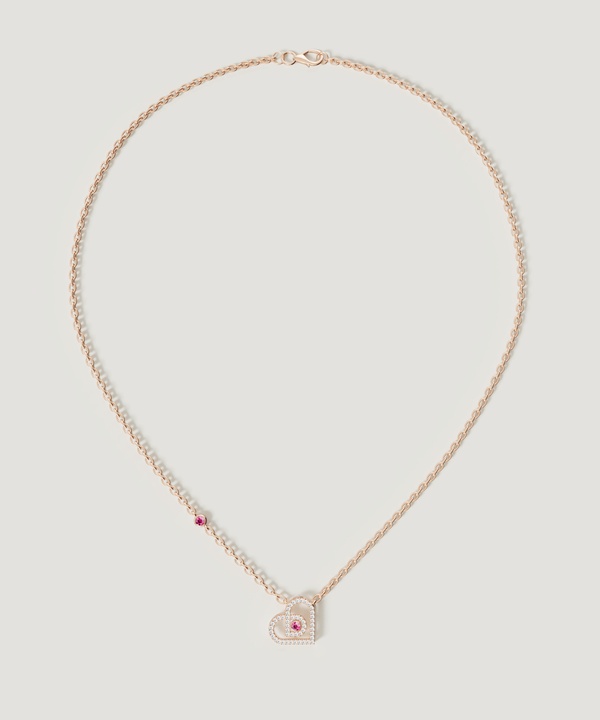 Lbd 2025 Diamond Necklace in 18K Rose Gold & Ruby