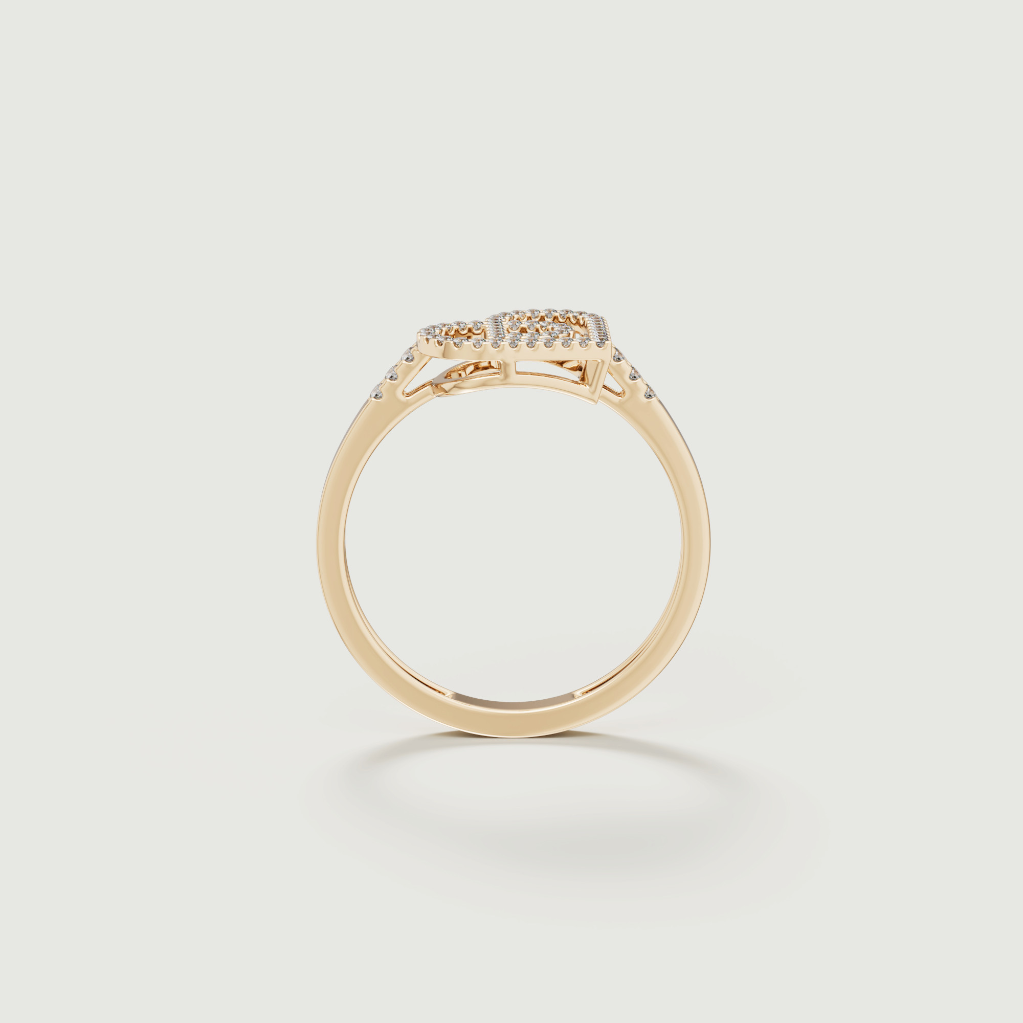 Love By Damas 18k Yellow Gold Diamond Heart Ring