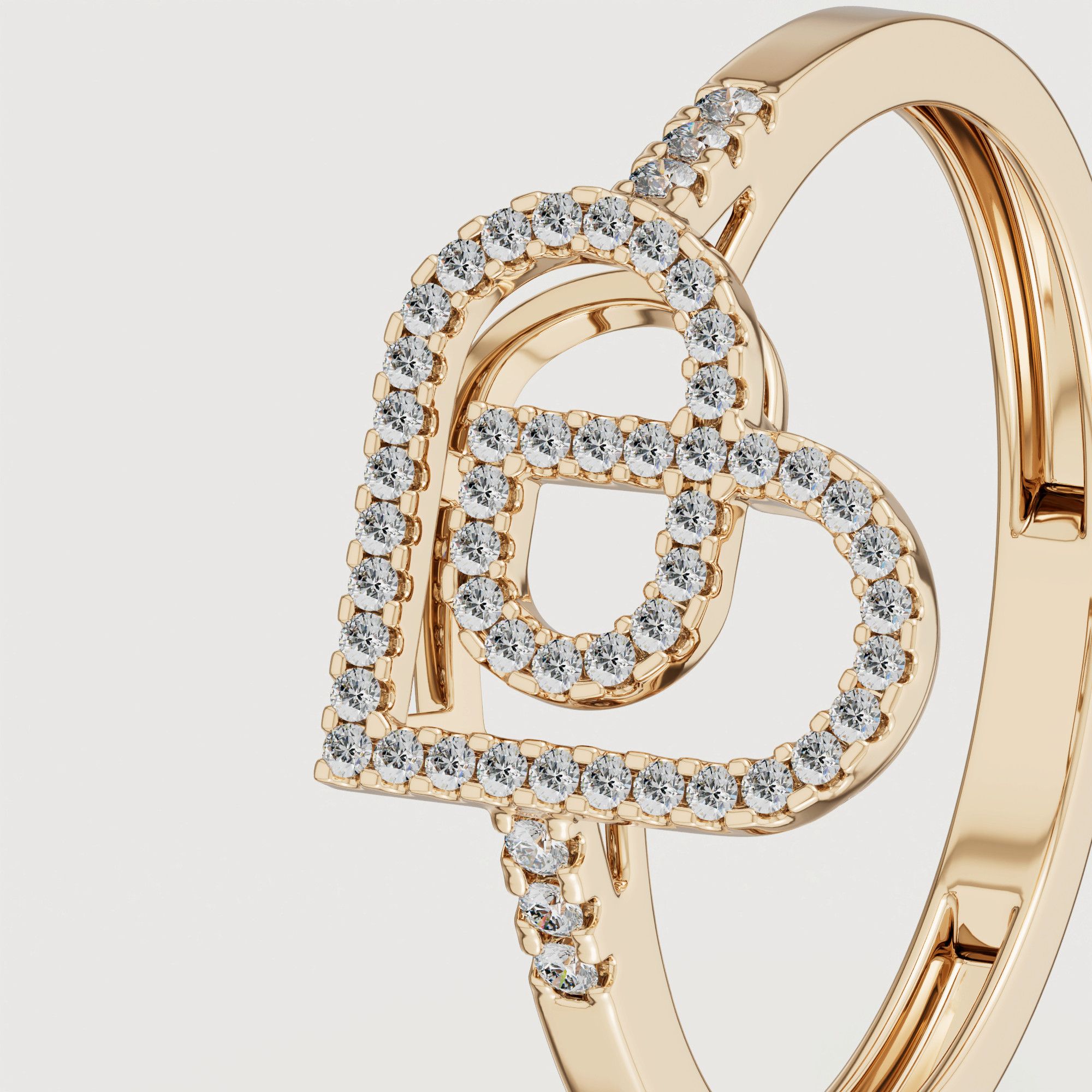 Love By Damas 18k Yellow Gold Diamond Heart Ring