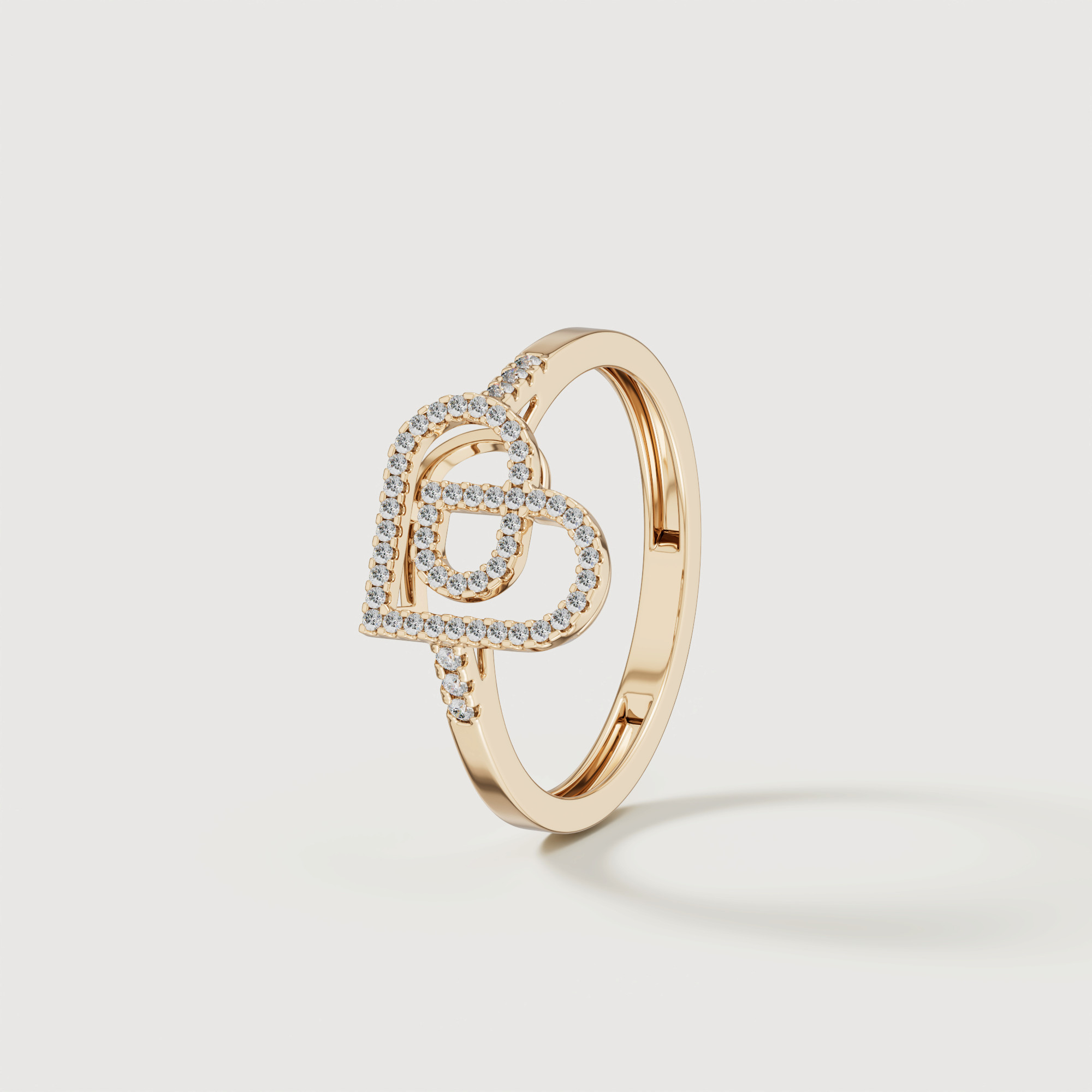 Love By Damas 18k Yellow Gold Diamond Heart Ring