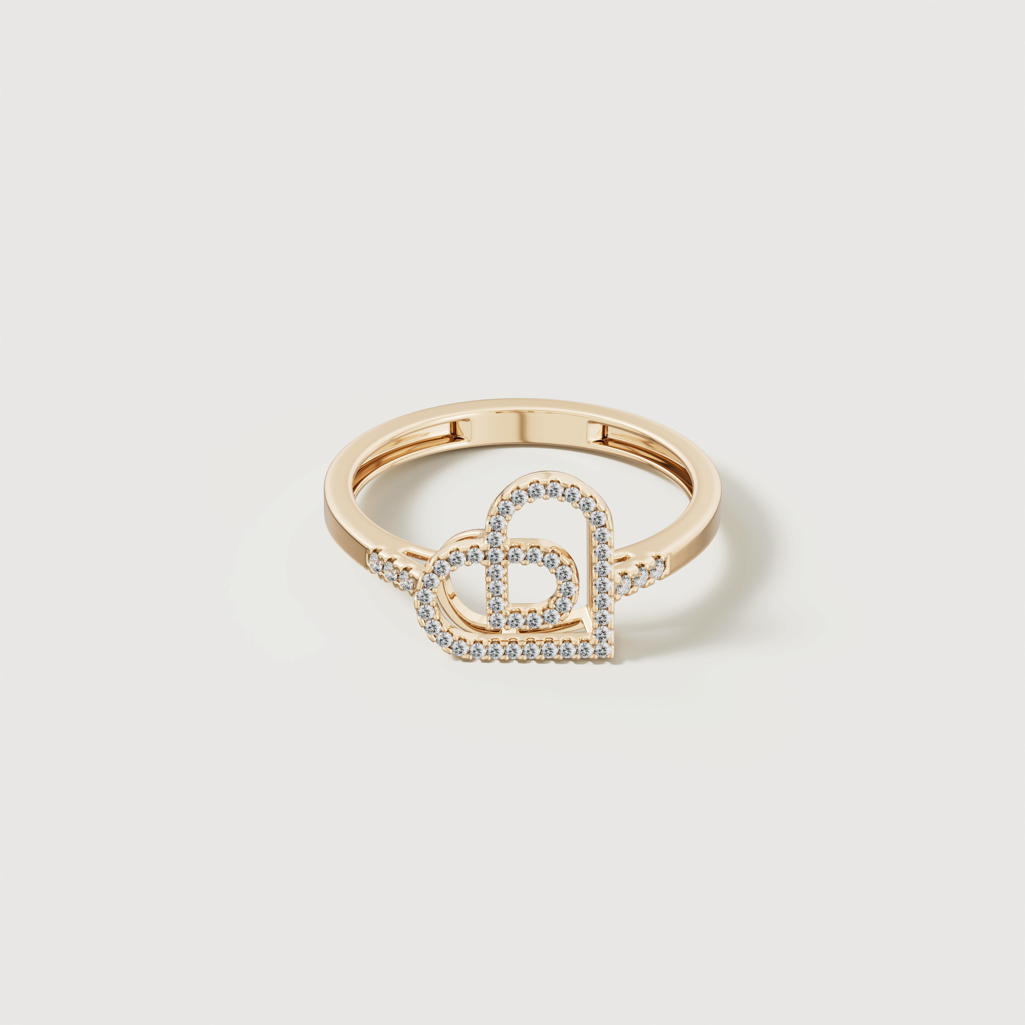 Love By Damas 18k Yellow Gold Diamond Heart Ring