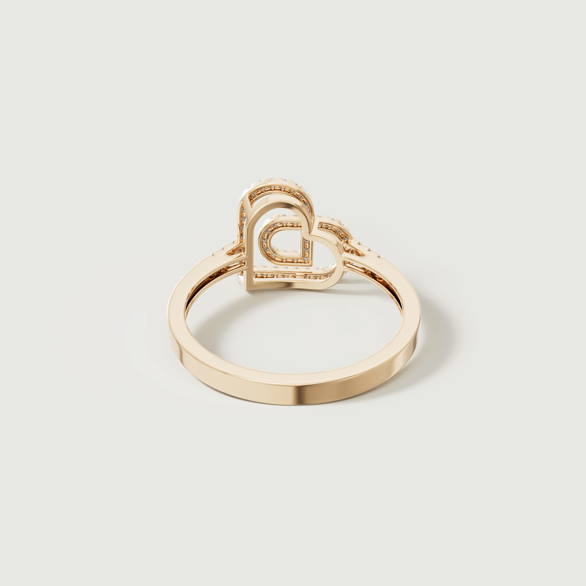 Love By Damas 18k Yellow Gold Diamond Heart Ring