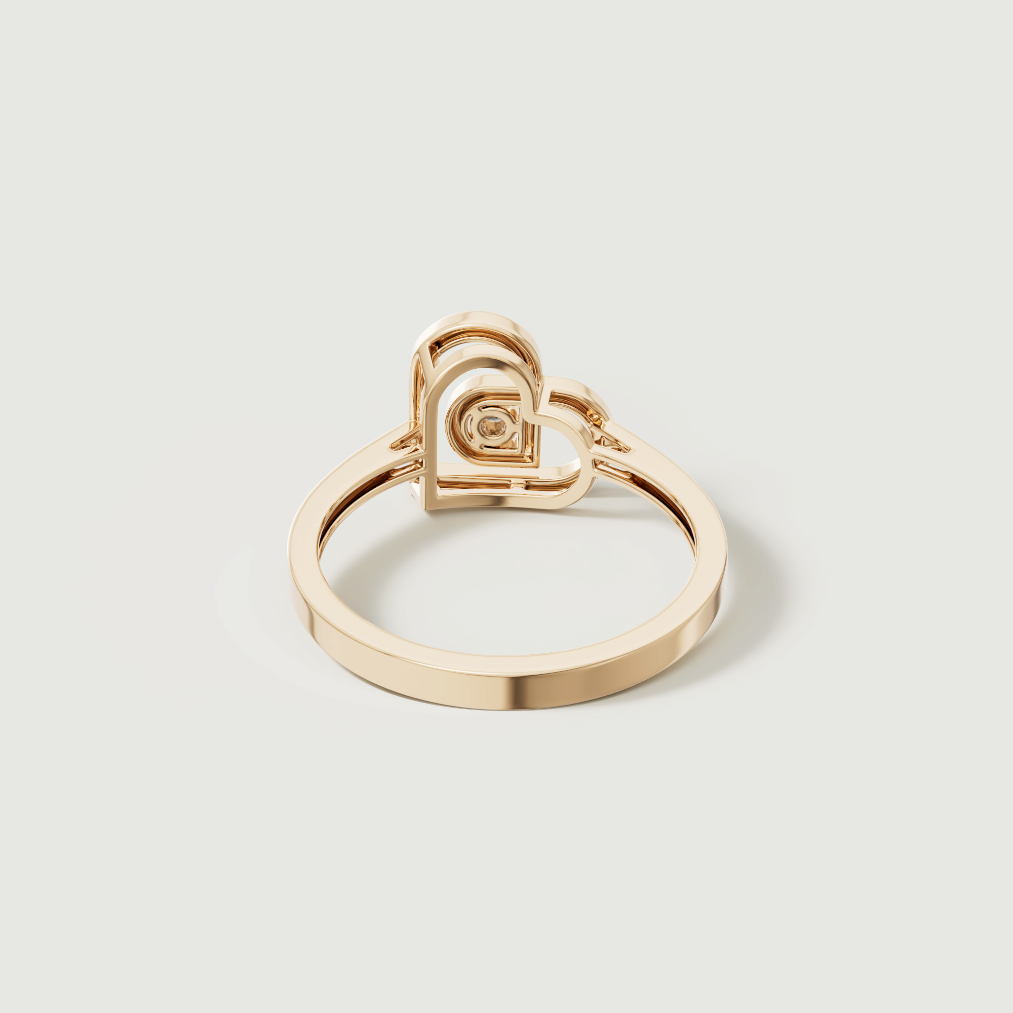 Love By Damas 18k Yellow Gold Diamond Heart Ring
