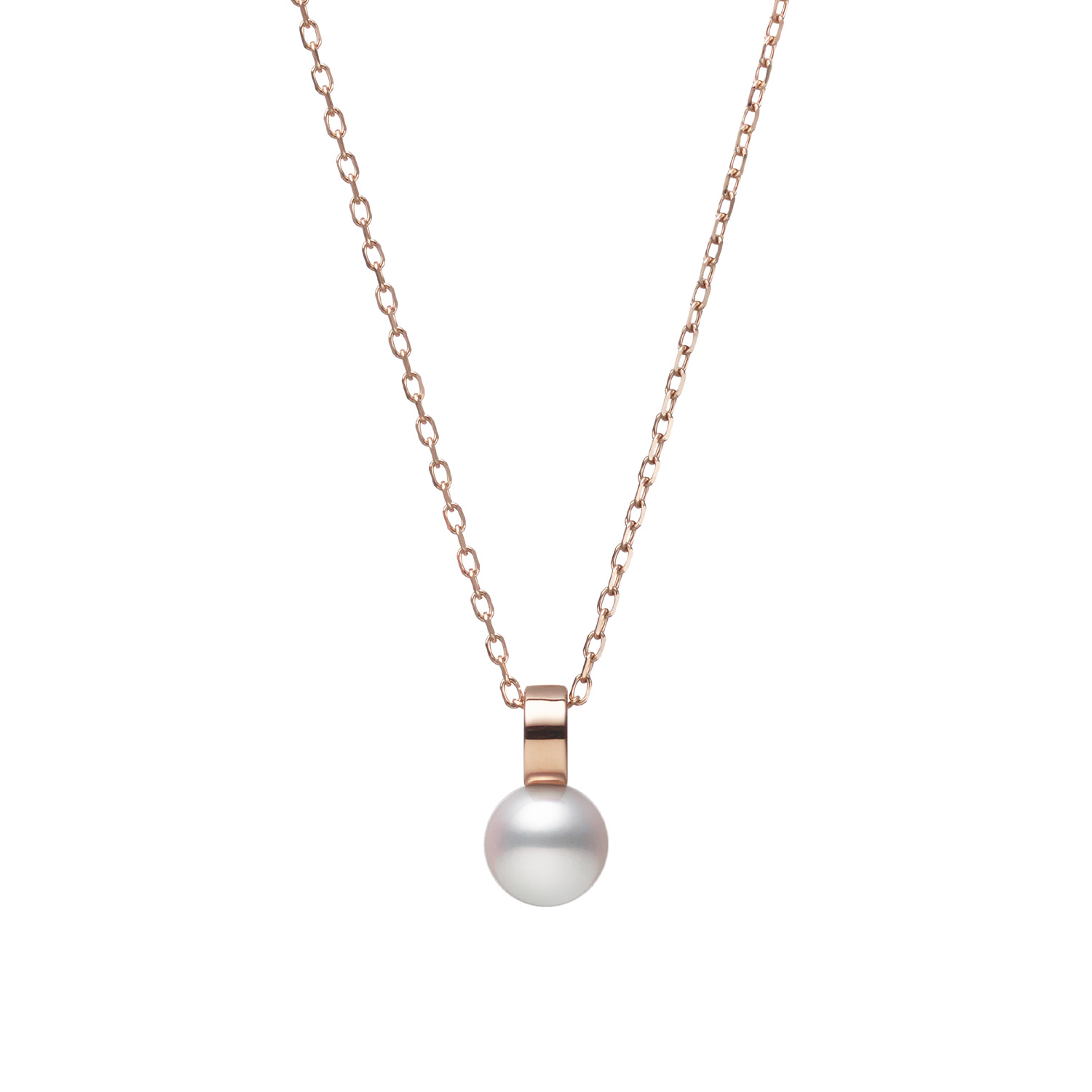 Circle And Akoya Cultured Pearl Pendant In 18k Pink Gold