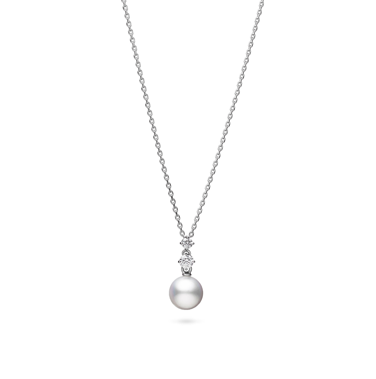 Morning Dew Akoya Cultured Pearl Pendant In 18k White Gold